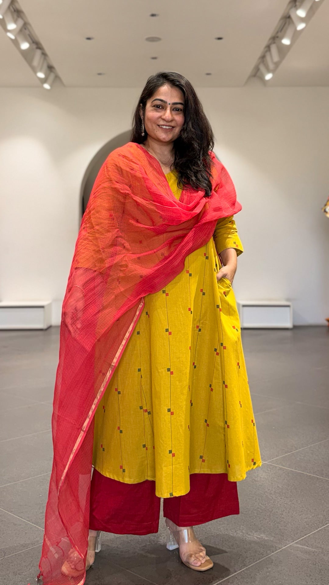 Visha Handwoven Cotton Kurta - Yellow