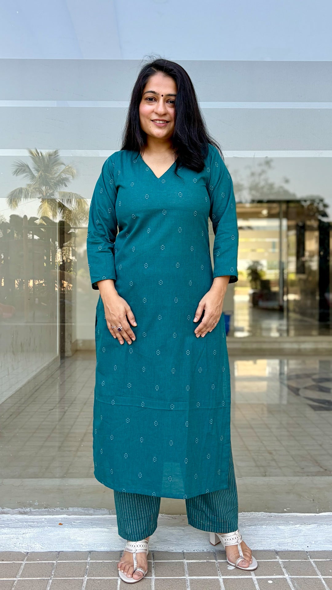 Jhelum Green Hand Woven Cotton Kurta