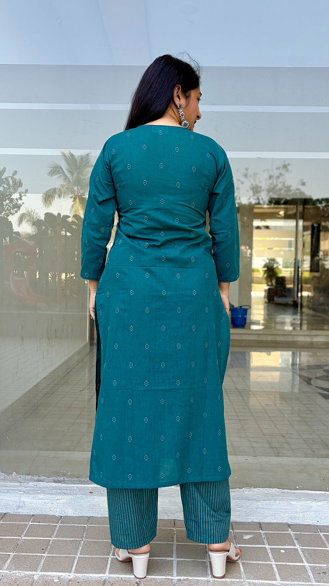 Jhelum Green Hand Woven Cotton Kurta