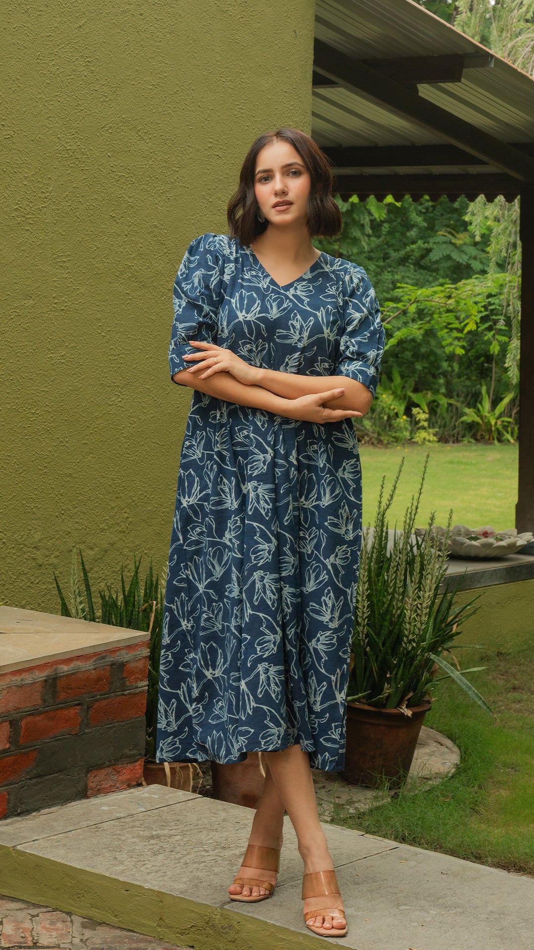 Rihana Dress In Cotton - Indigo