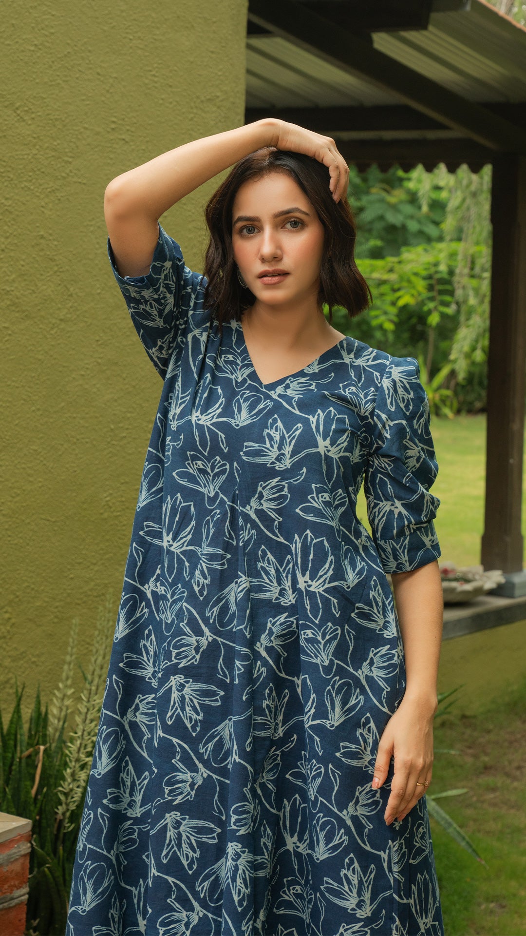 Rihana Dress In Cotton - Indigo