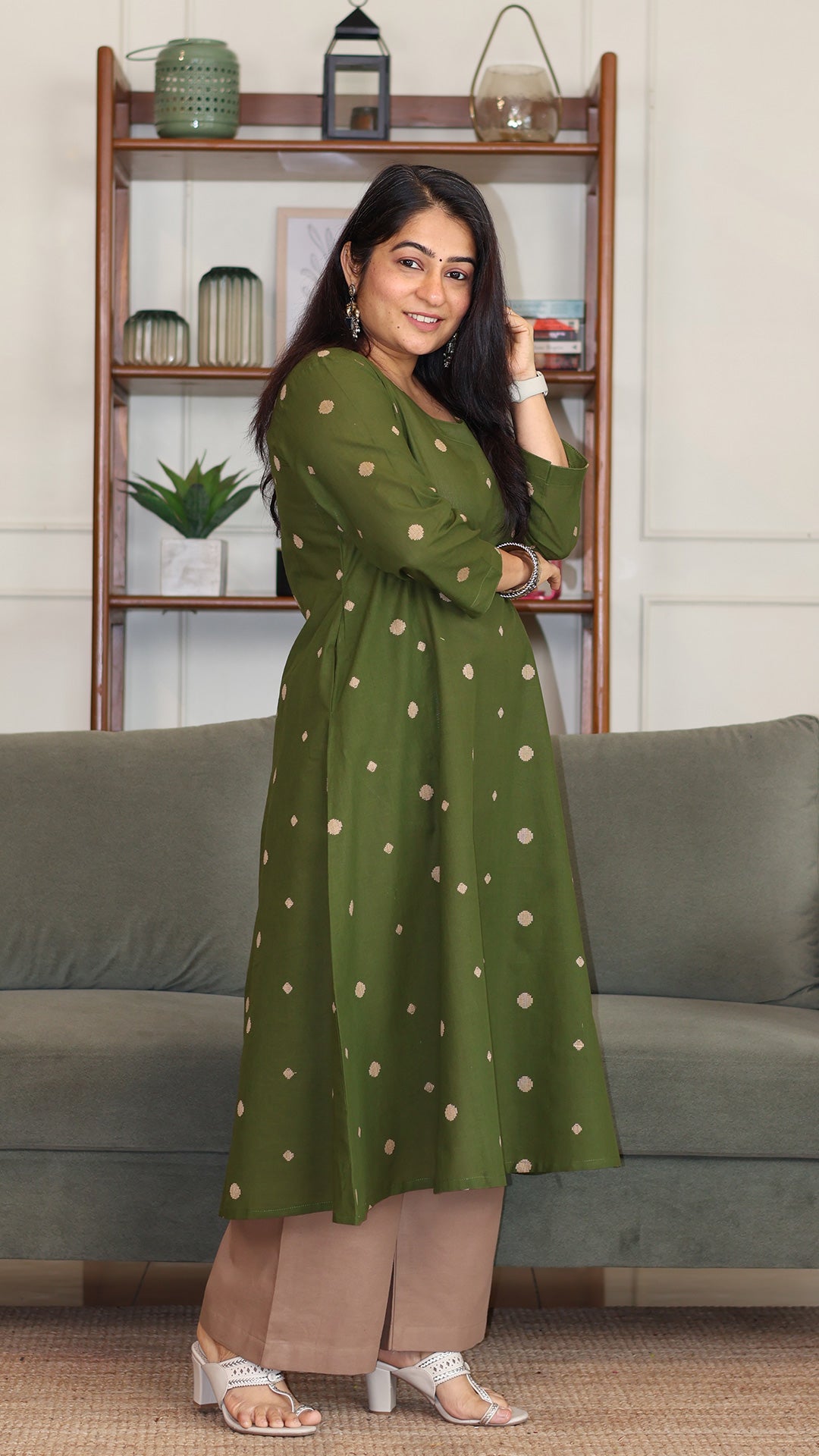 Avni Handwoven Cotton Kurta - Green