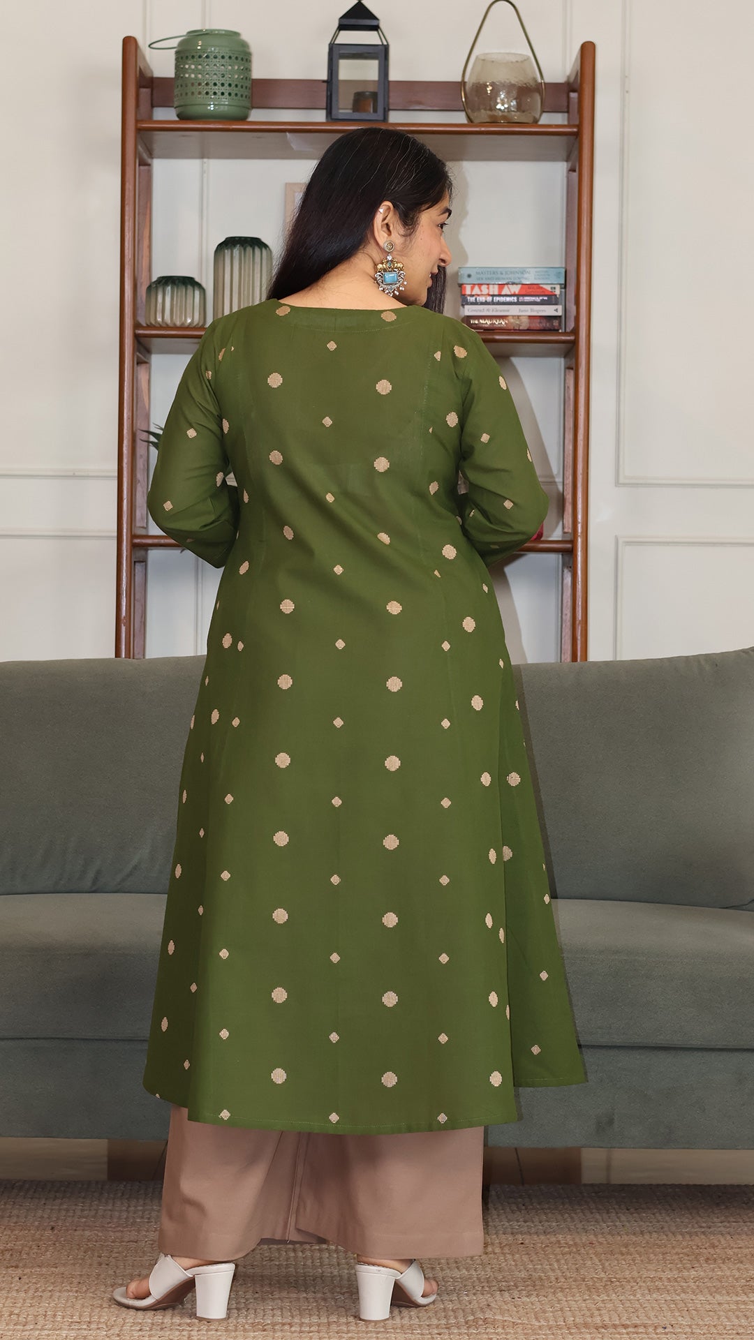 Avni Handwoven Cotton Kurta - Green