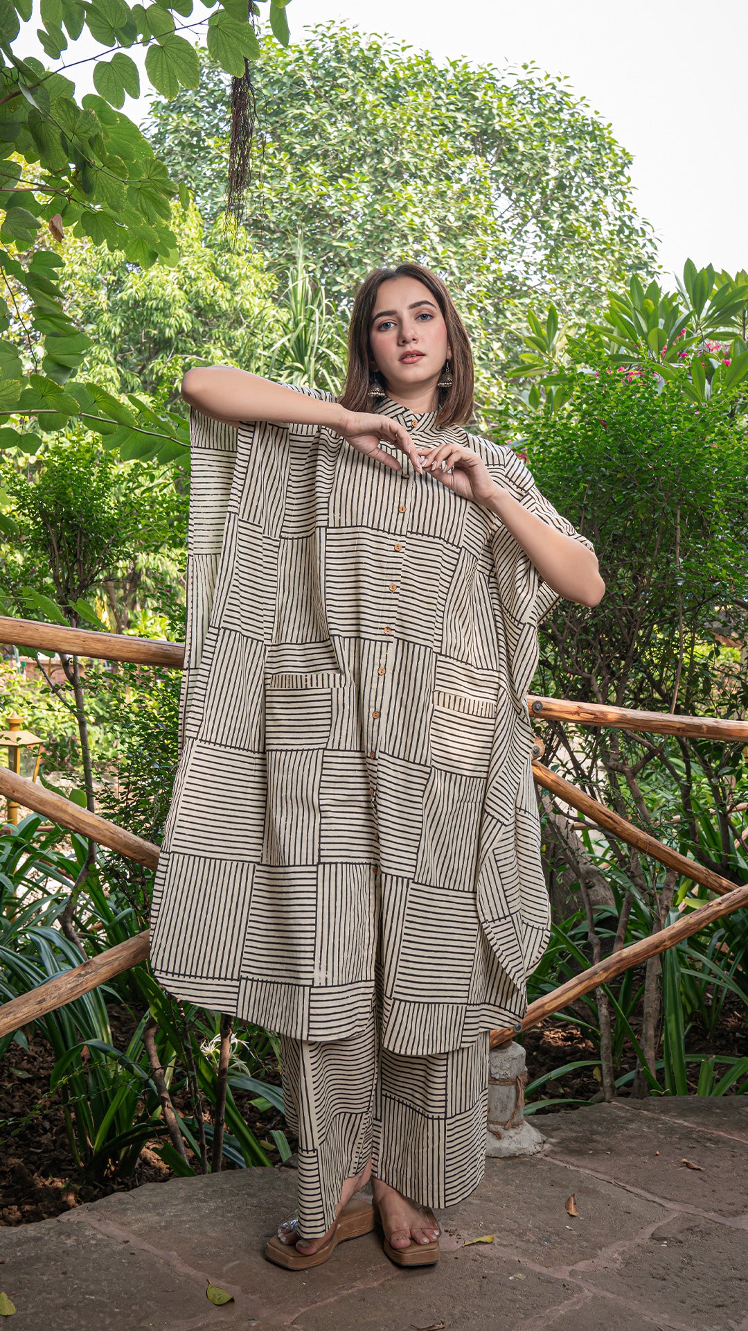 Alizeh Bagru Kaftan Co-ord Set In Cotton