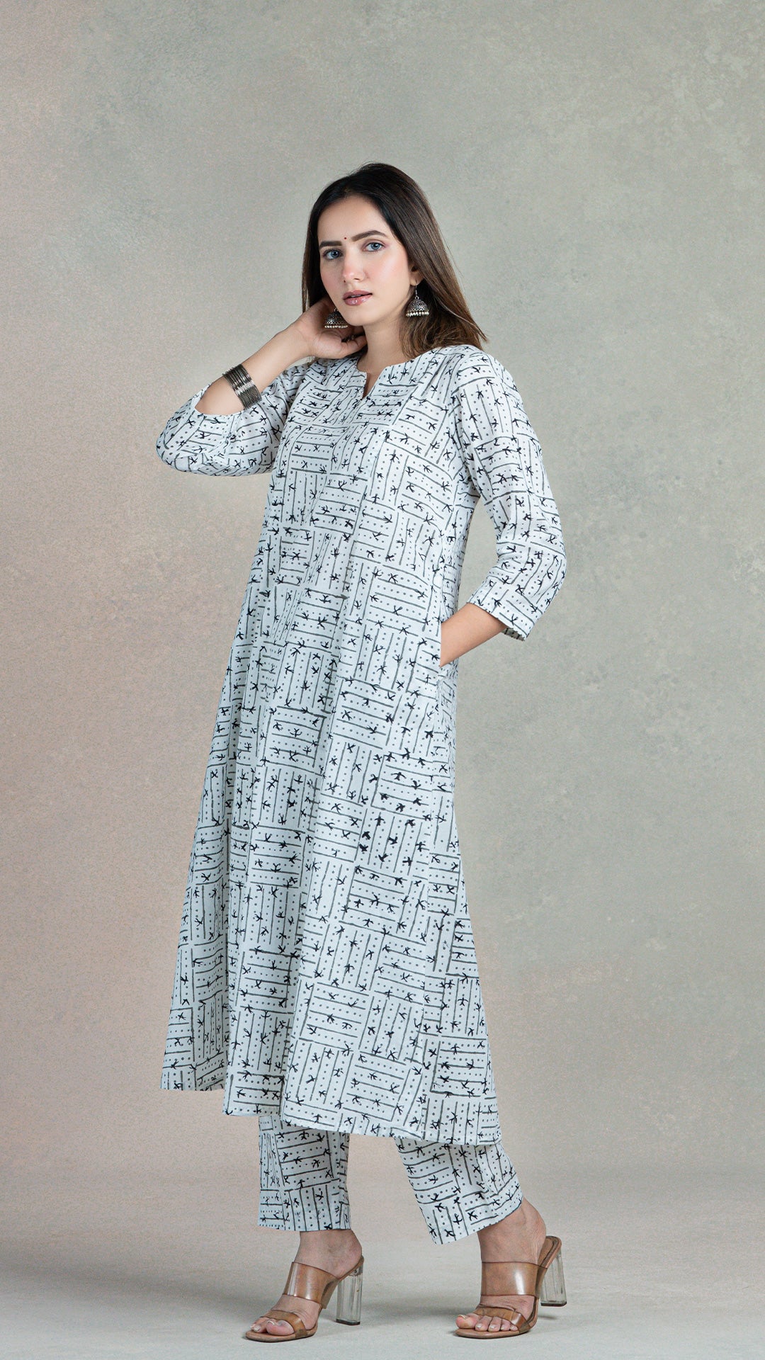 Birdies Kali Cotton Kurta - White