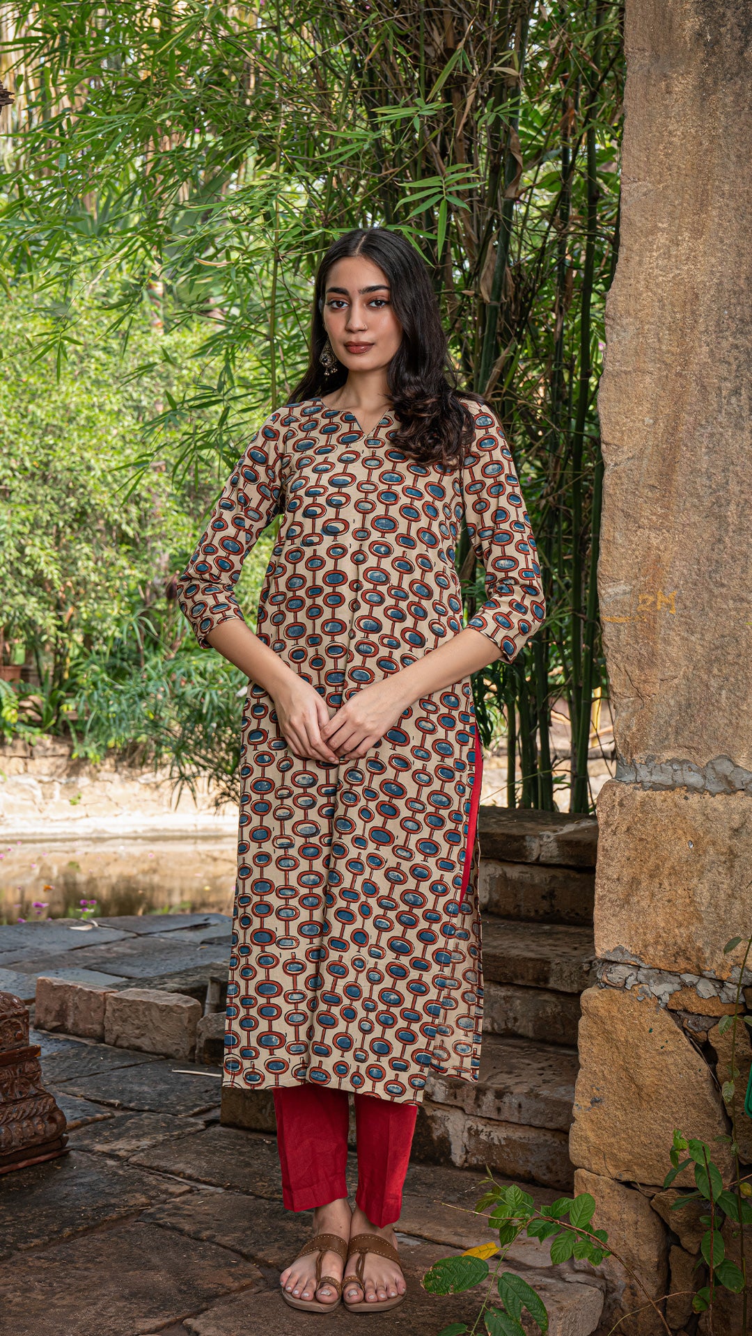 Aarohi Ajrakh Cotton Kurta - Off White