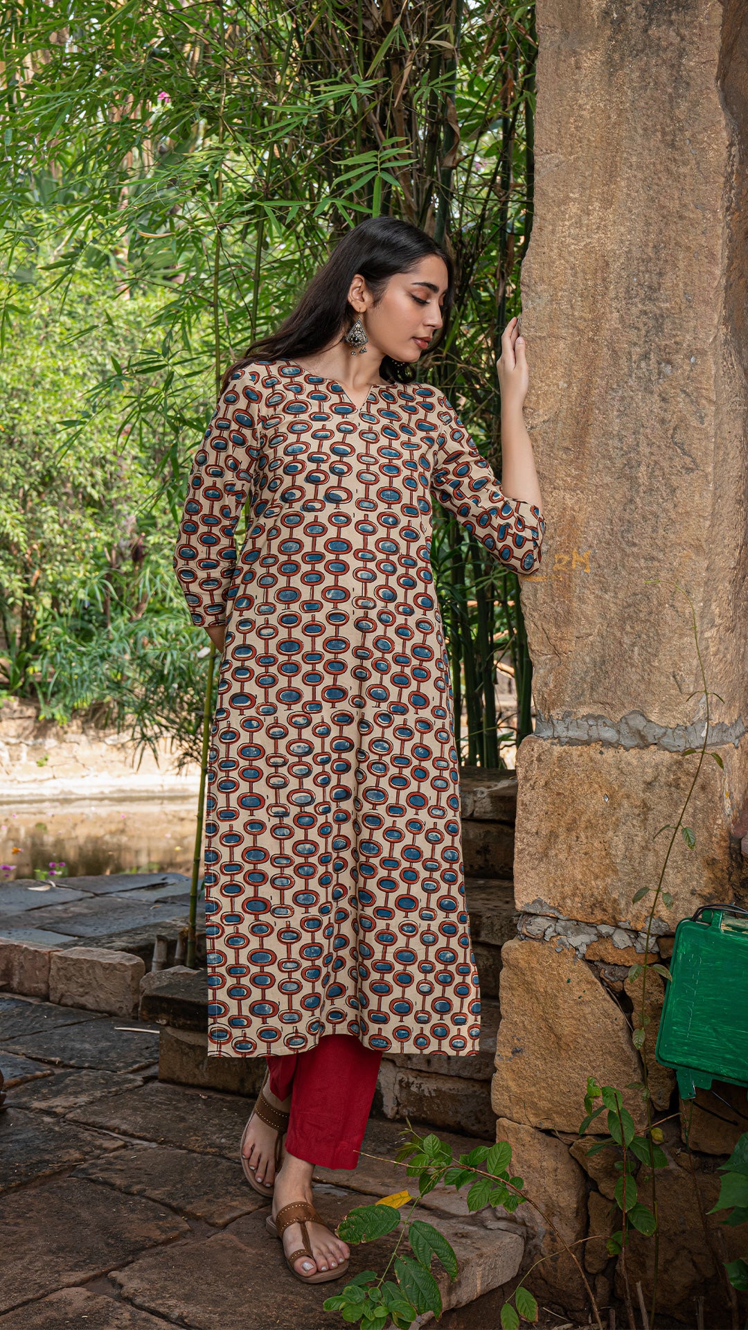 Aarohi Ajrakh Cotton Kurta - Off White