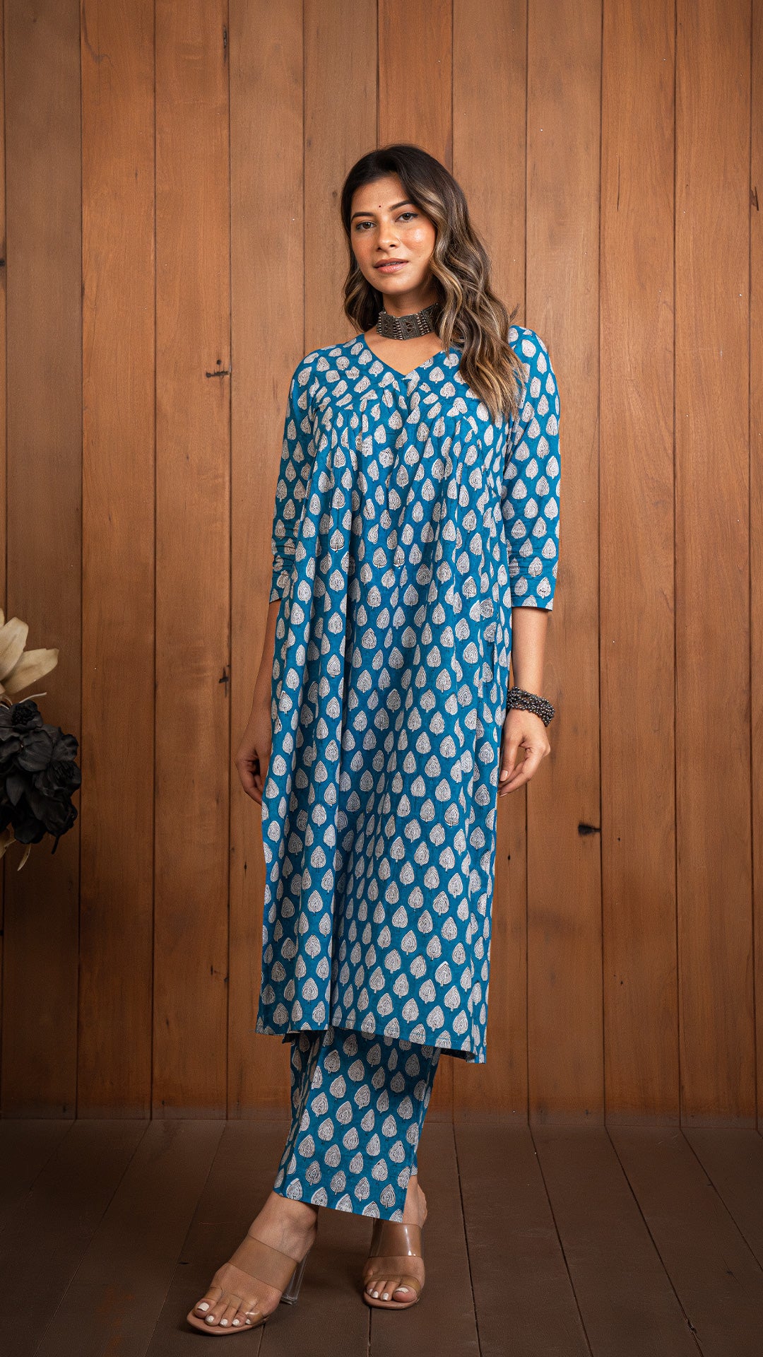 Ruhi Sanganeri Cotton Kurta - Blue