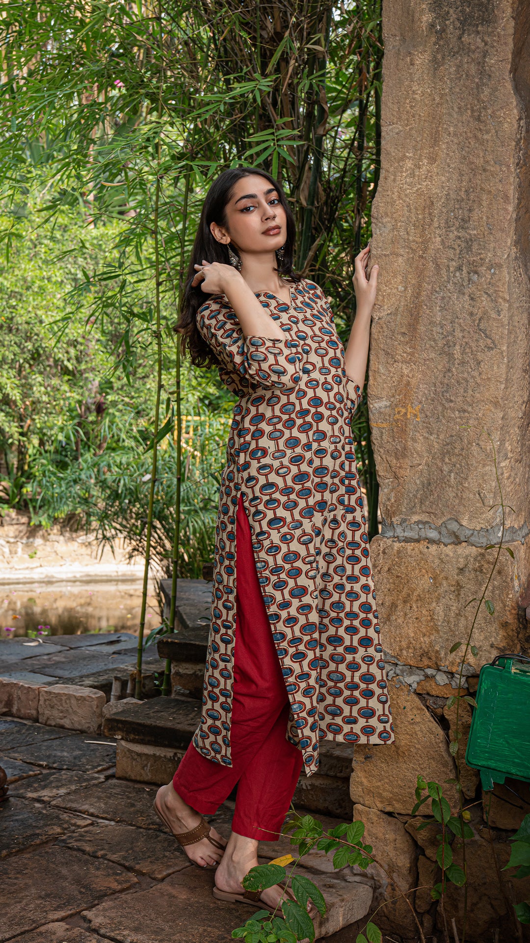 Aarohi Ajrakh Cotton Kurta - Off White