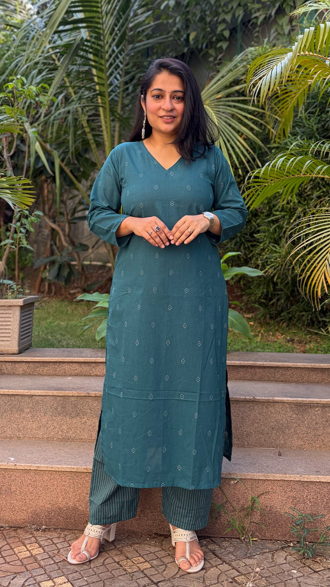 Jhelum Green Hand Woven Cotton Kurta