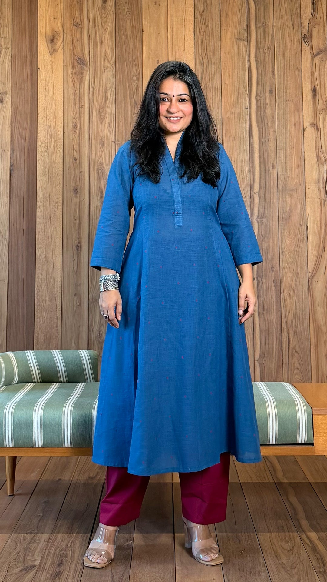 Myra Handwoven Cotton Kurta - Blue