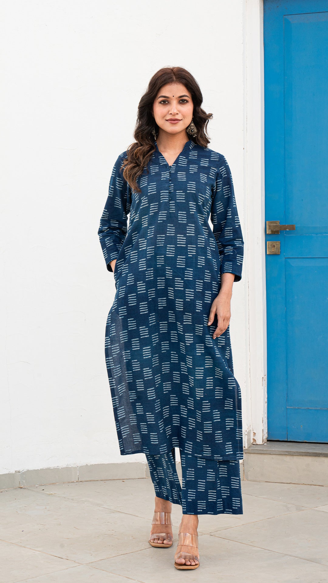 Saha Dabu Block Print Kurta In Indigo