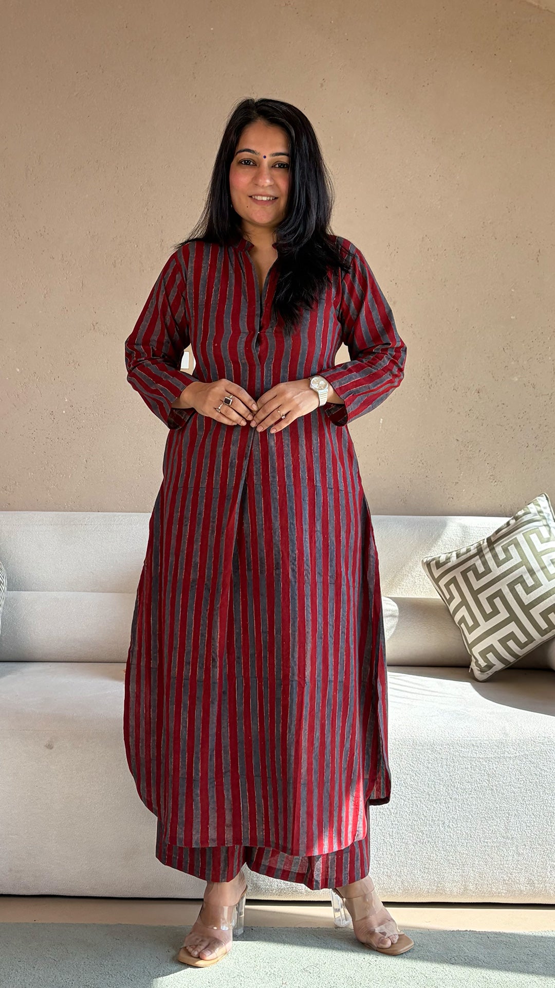 Hridaya Ajrakh Handblock Kurta In Cotton