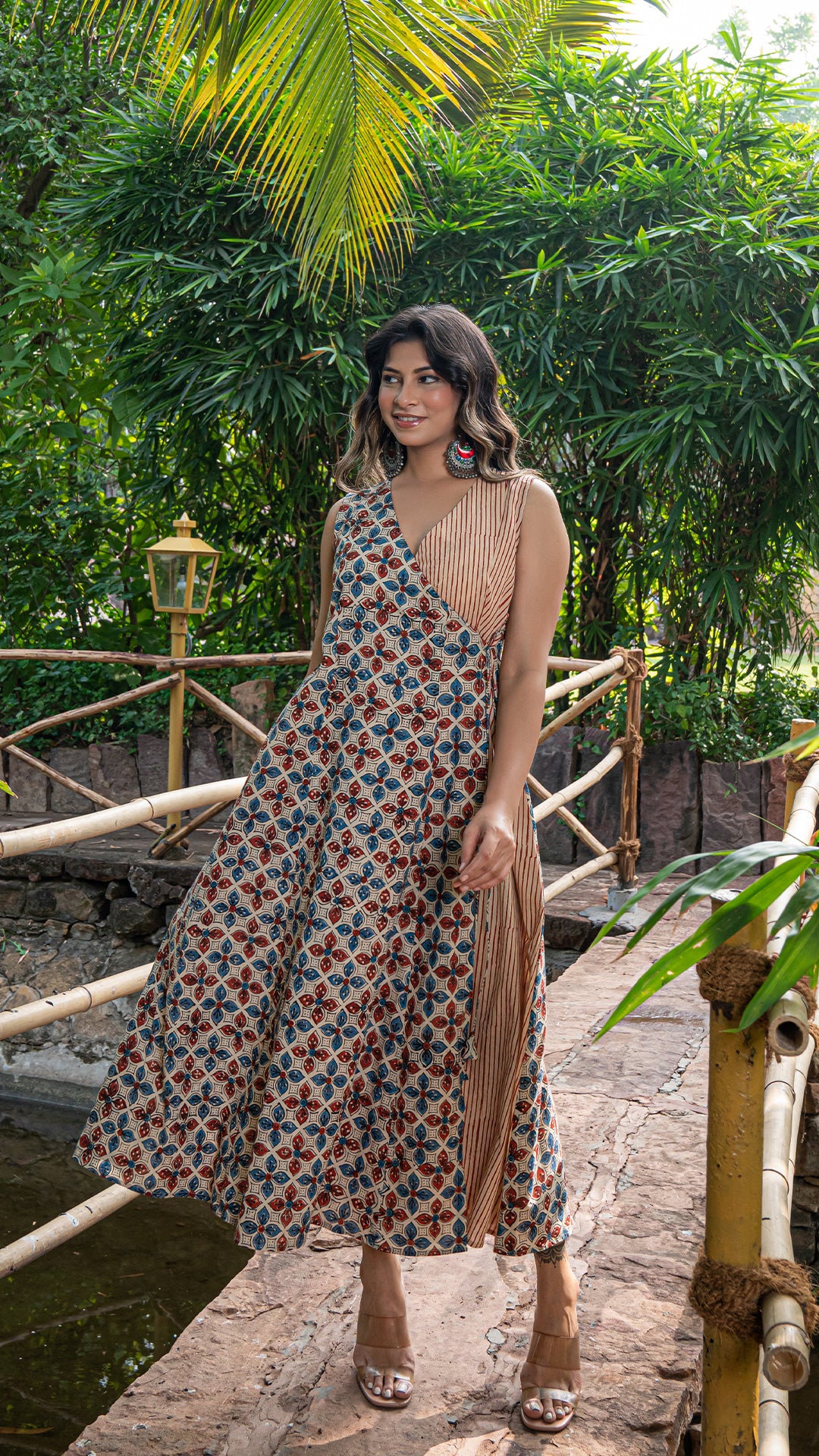 Vrinda Bagru Wrap Dress