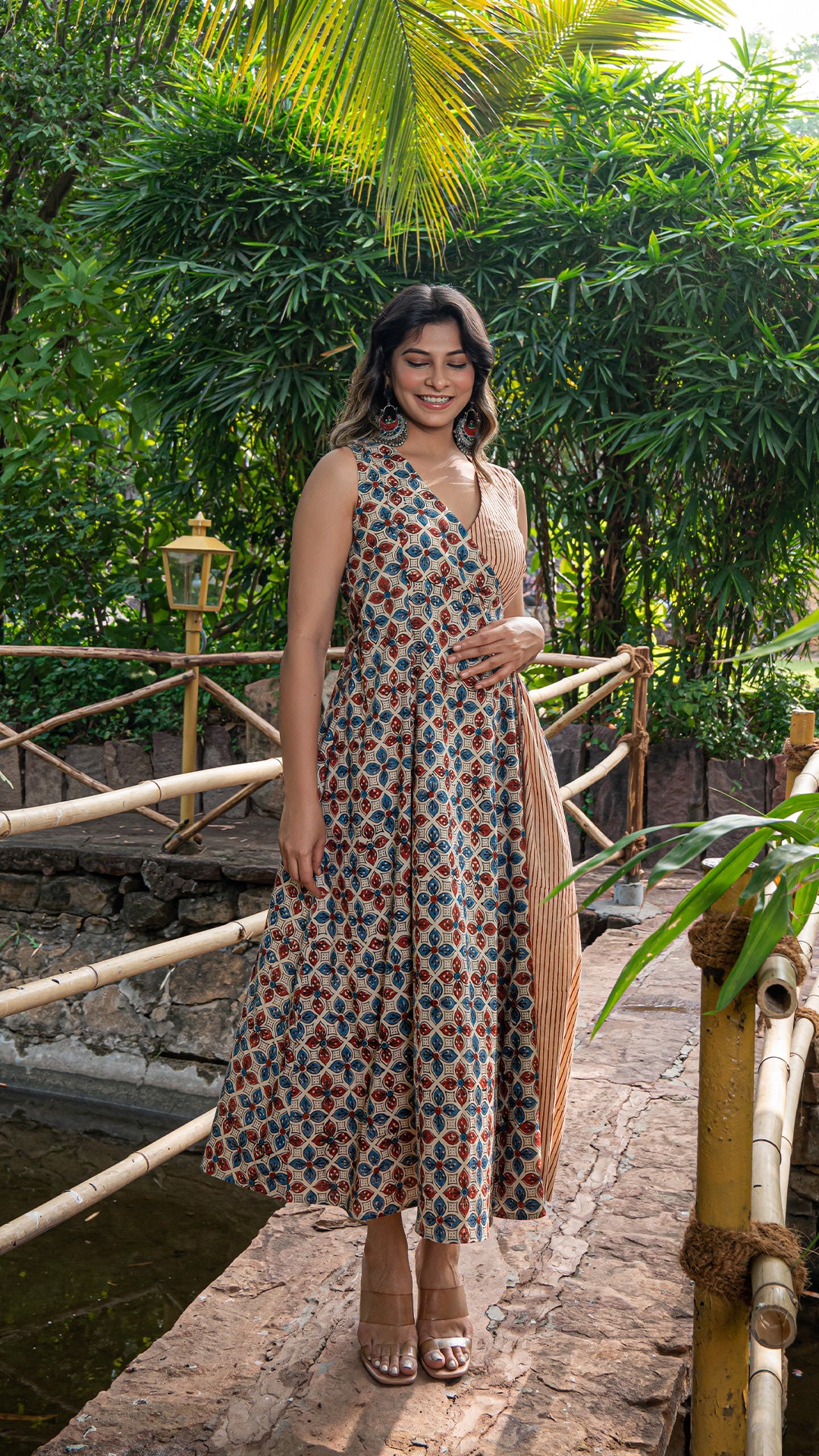 Vrinda Bagru Wrap Dress