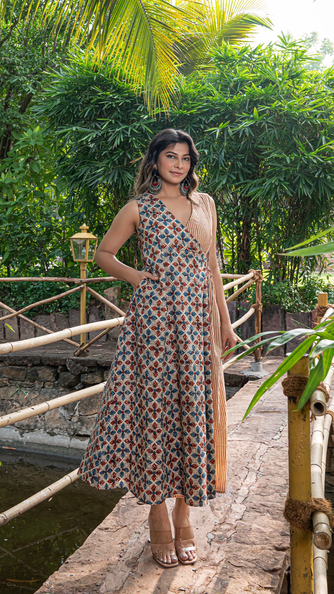 Vrinda Bagru Wrap Dress