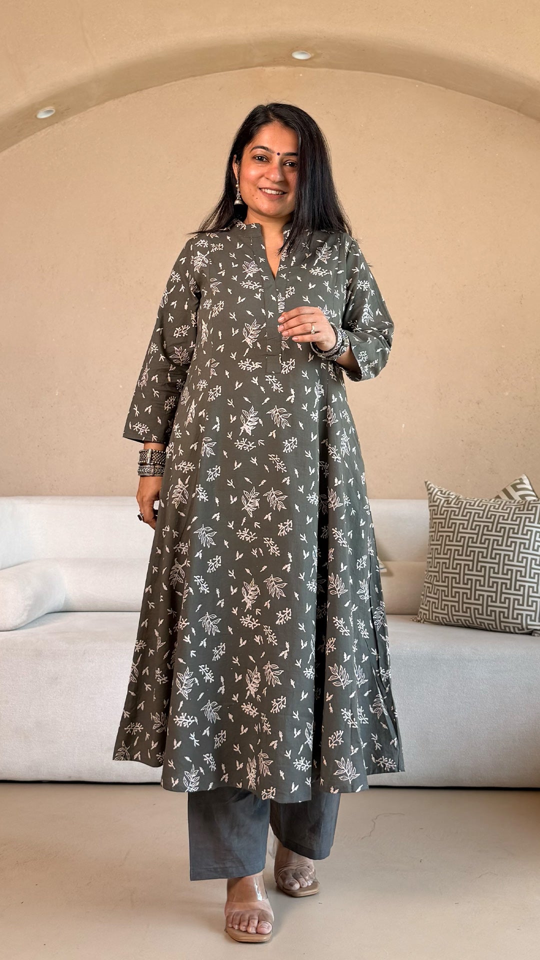 Dhriti Cotton Kurta- Grey