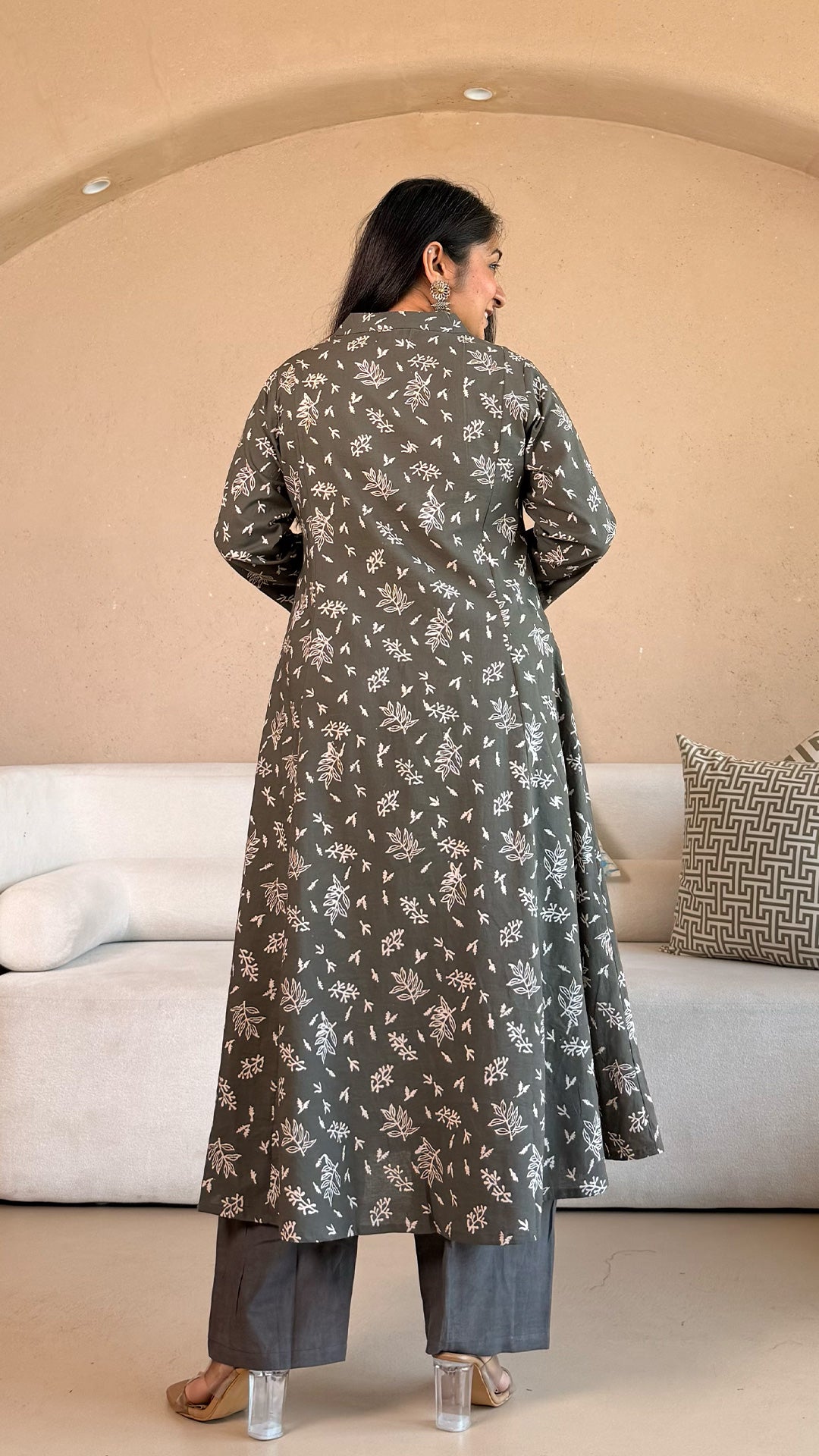 Dhriti Cotton Kurta- Grey