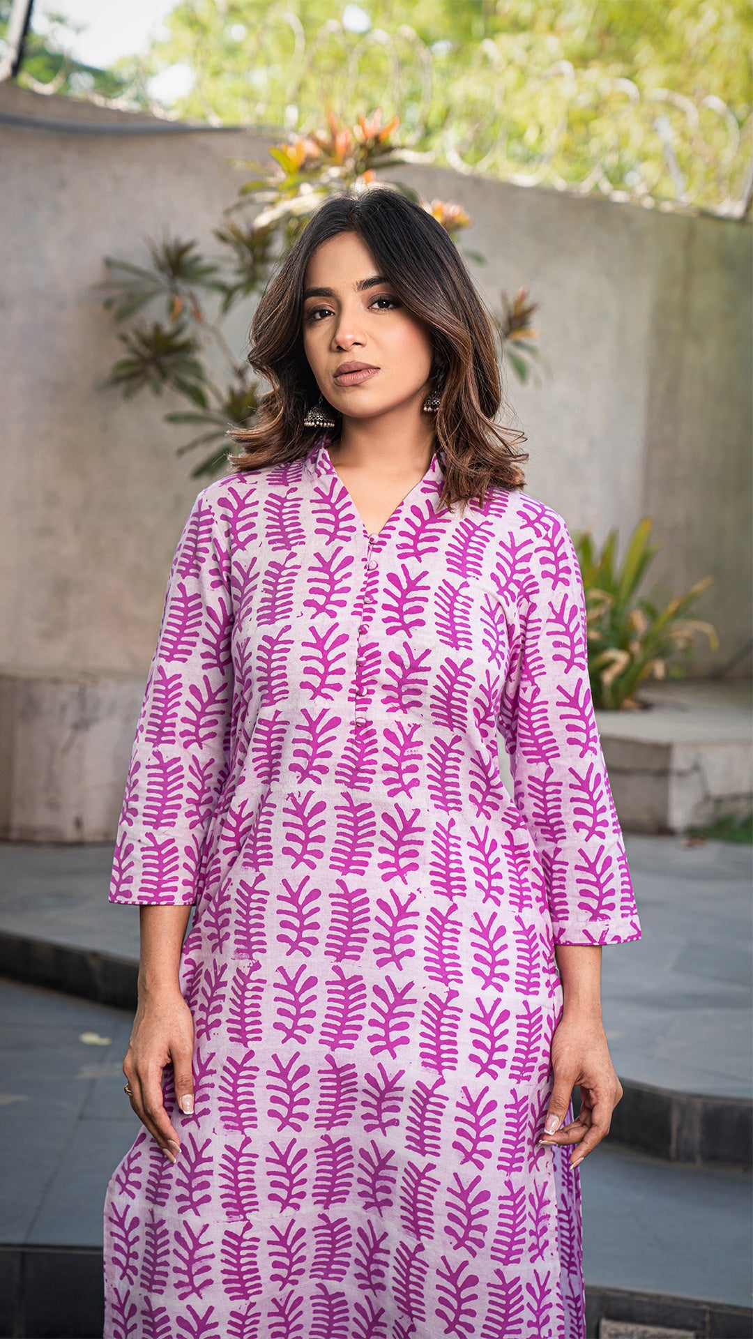 Harvi Batik Hand Block Cotton Kurta -Pink