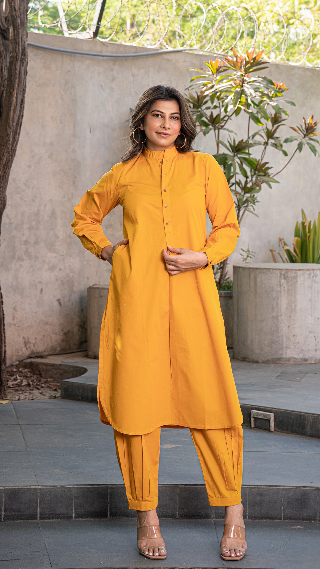 Everyday Organic Cotton Kurta- Mustard