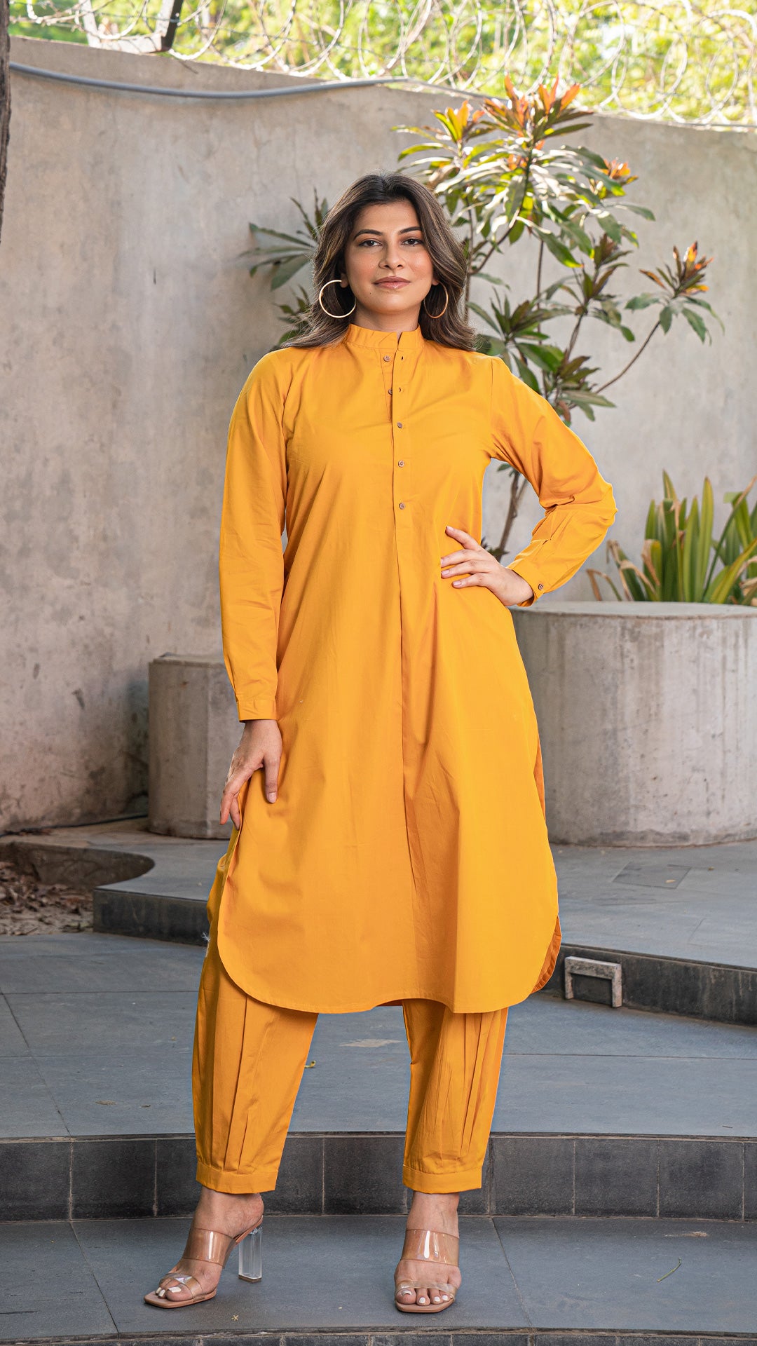 Everyday Organic Cotton Kurta- Mustard