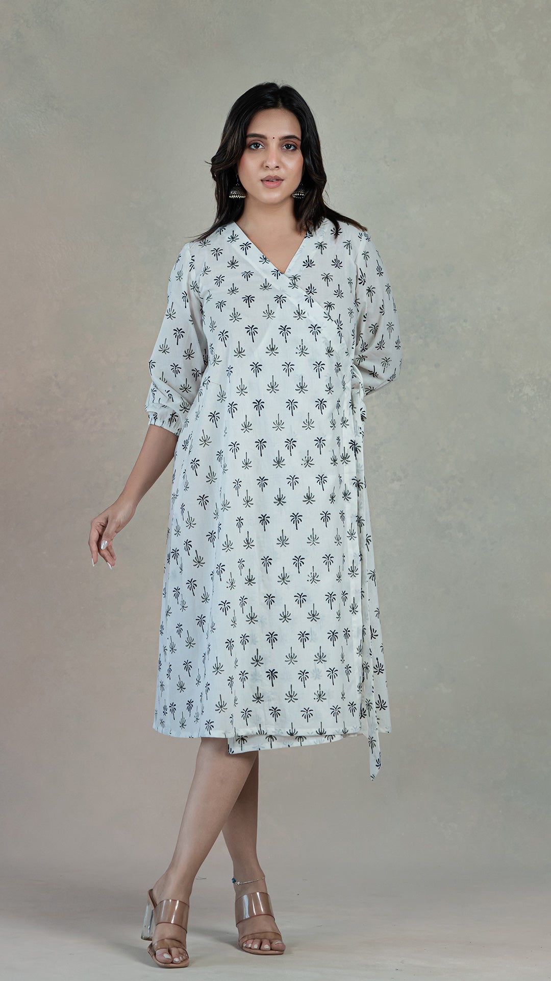 Pooja Wrap Dress - Black N White