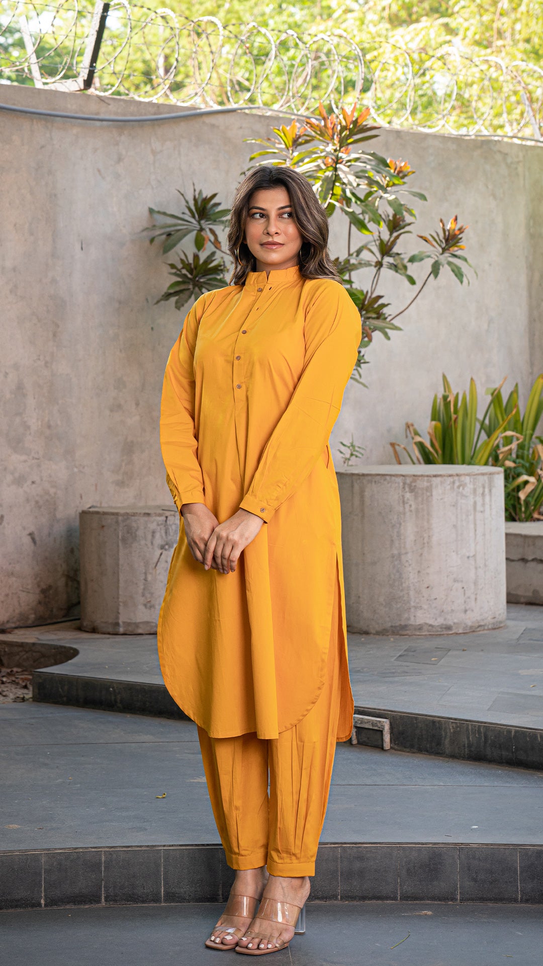 Everyday Organic Cotton Kurta- Mustard