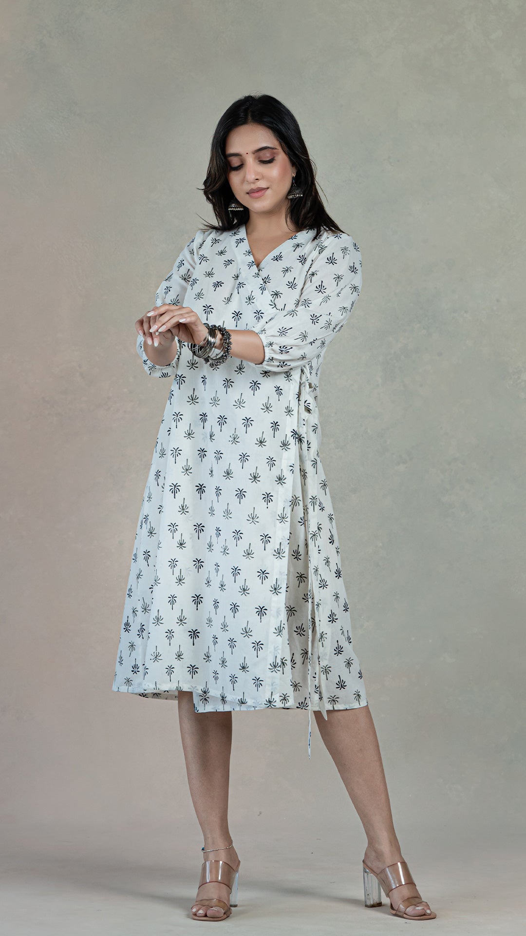 Pooja Wrap Dress - Black N White