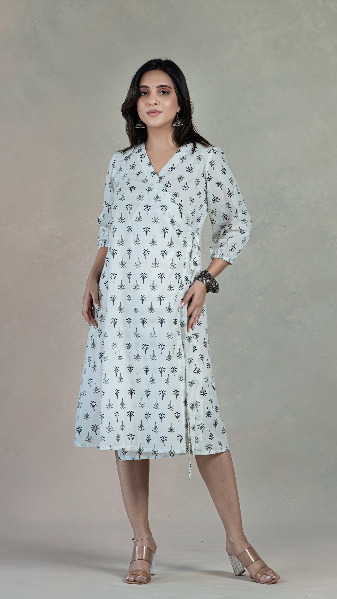 Pooja Wrap Dress - Black N White