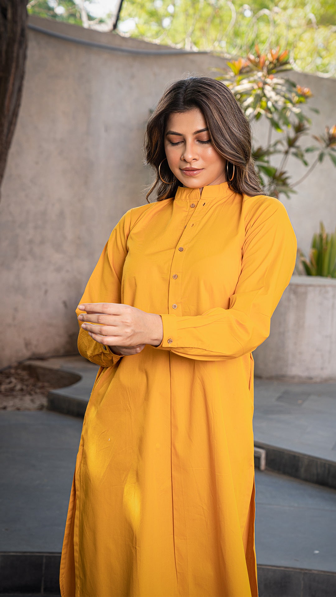 Everyday Organic Cotton Kurta- Mustard