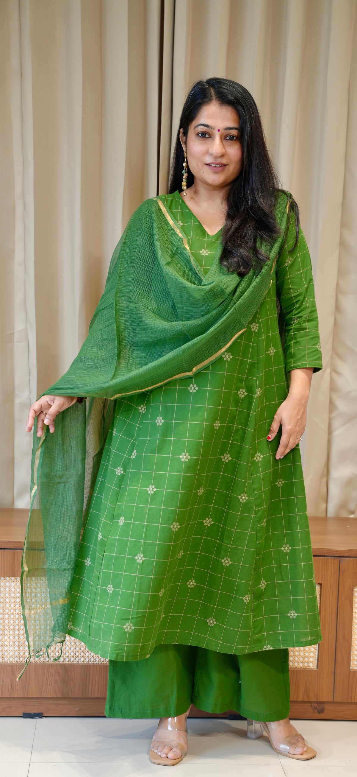 Ananya Handwoven Cotton Kurta - Green