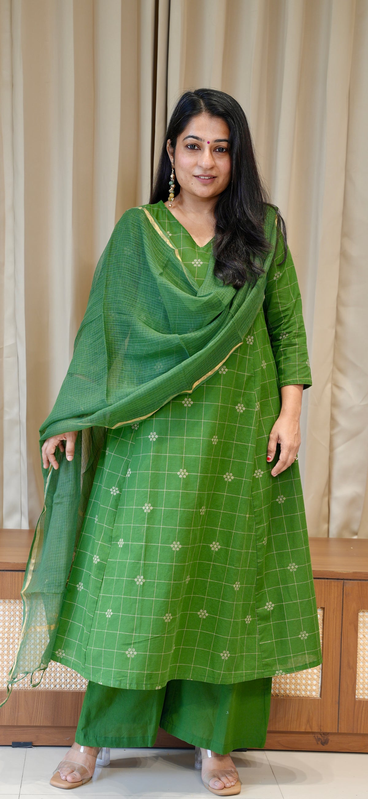 Ananya Handwoven Cotton Kurta - Green