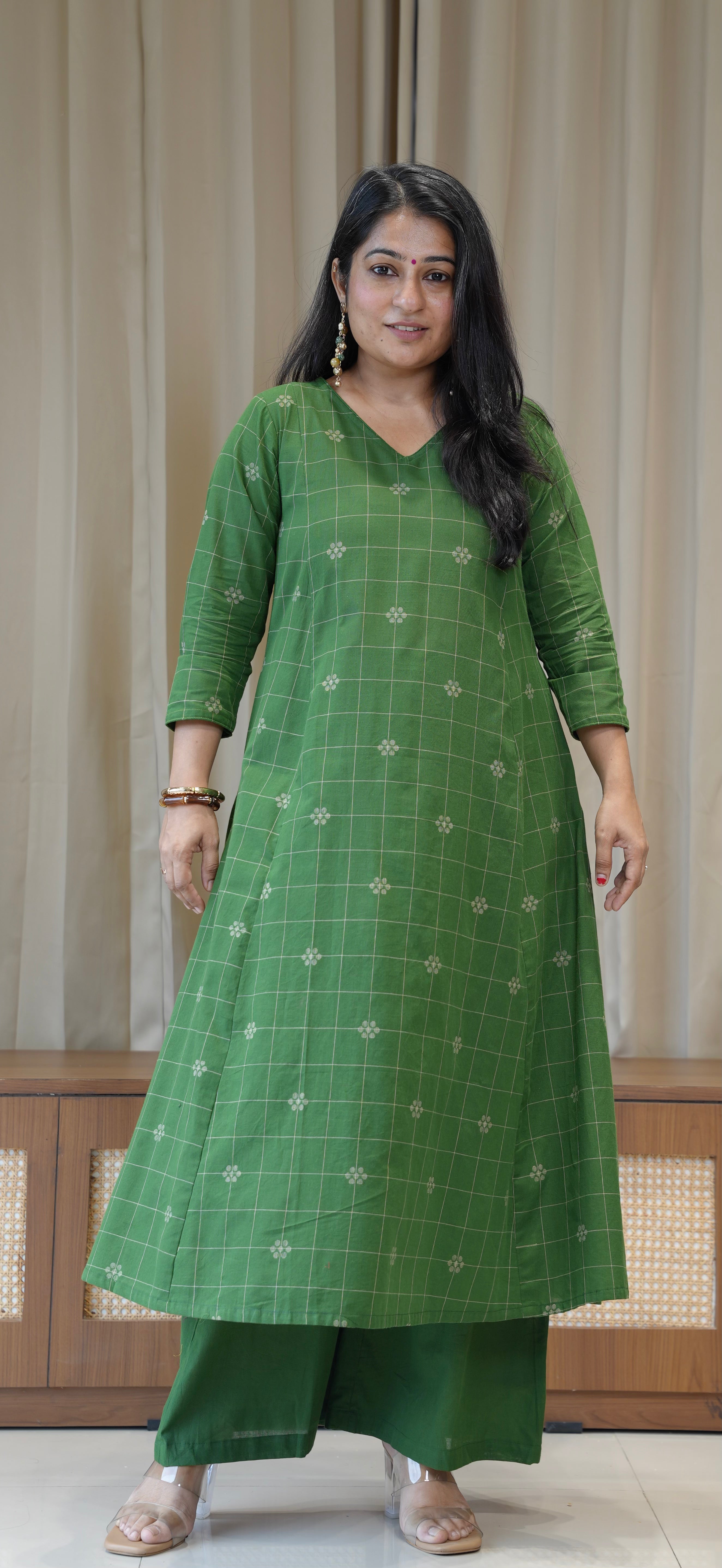 Ananya Handwoven Cotton Kurta - Green
