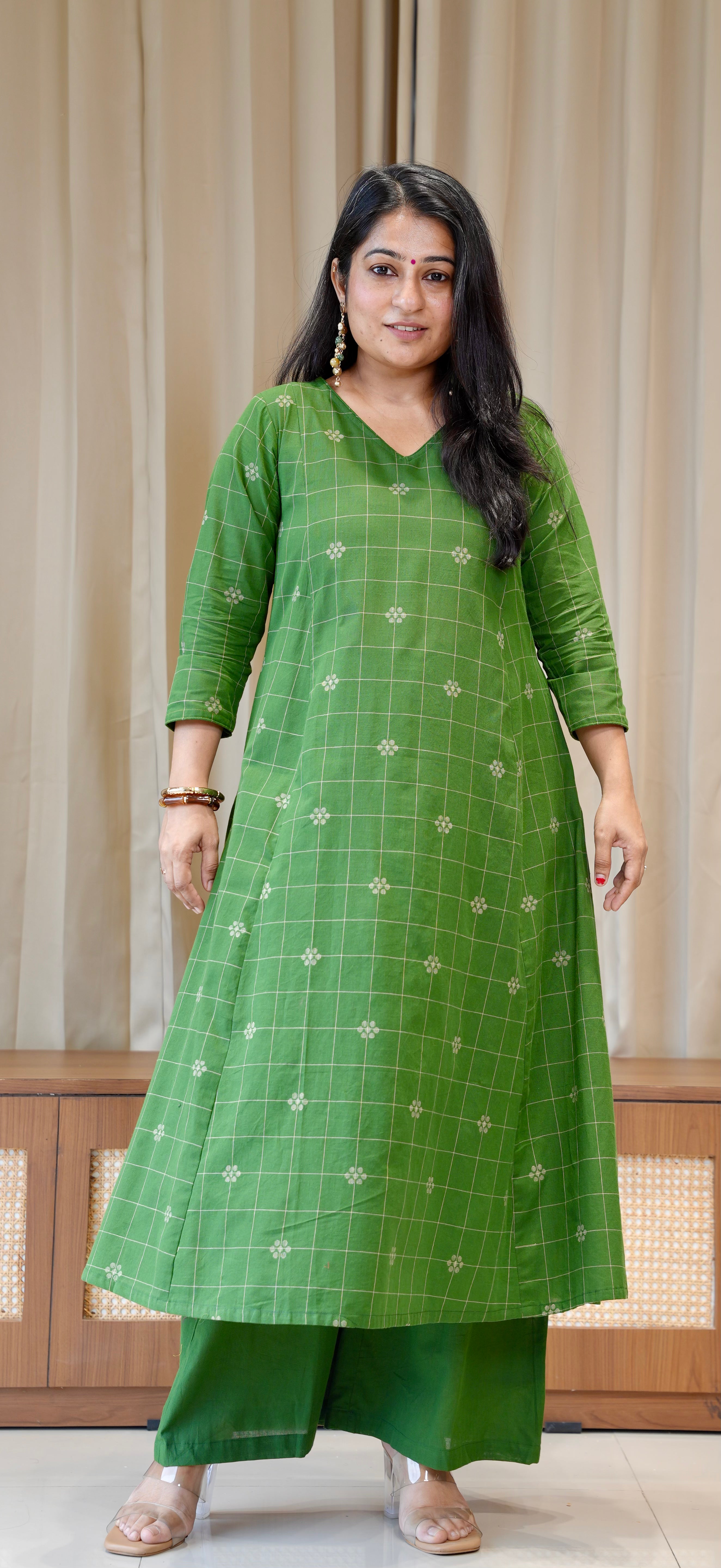 Ananya Handwoven Cotton Kurta - Green