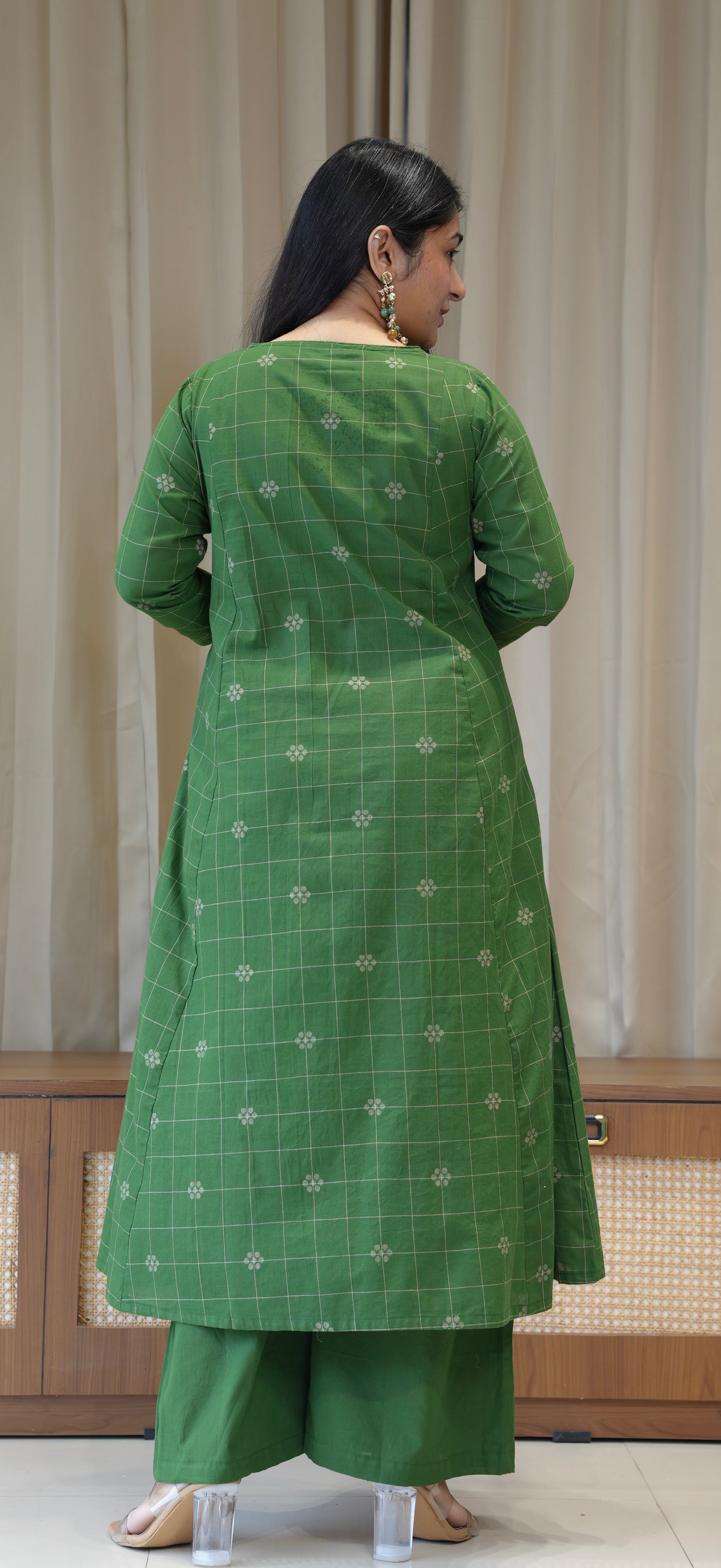 Ananya Handwoven Cotton Kurta - Green