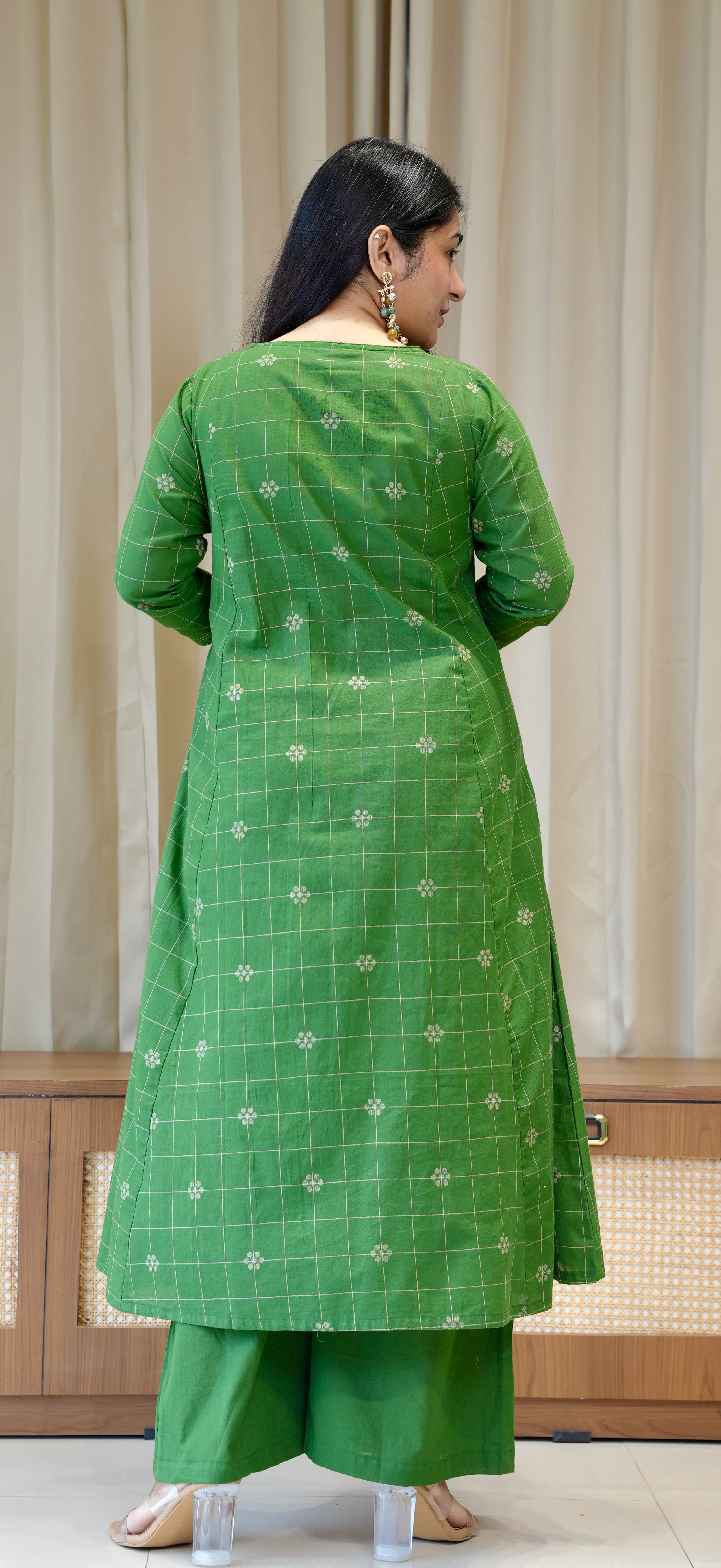 Ananya Handwoven Cotton Kurta - Green