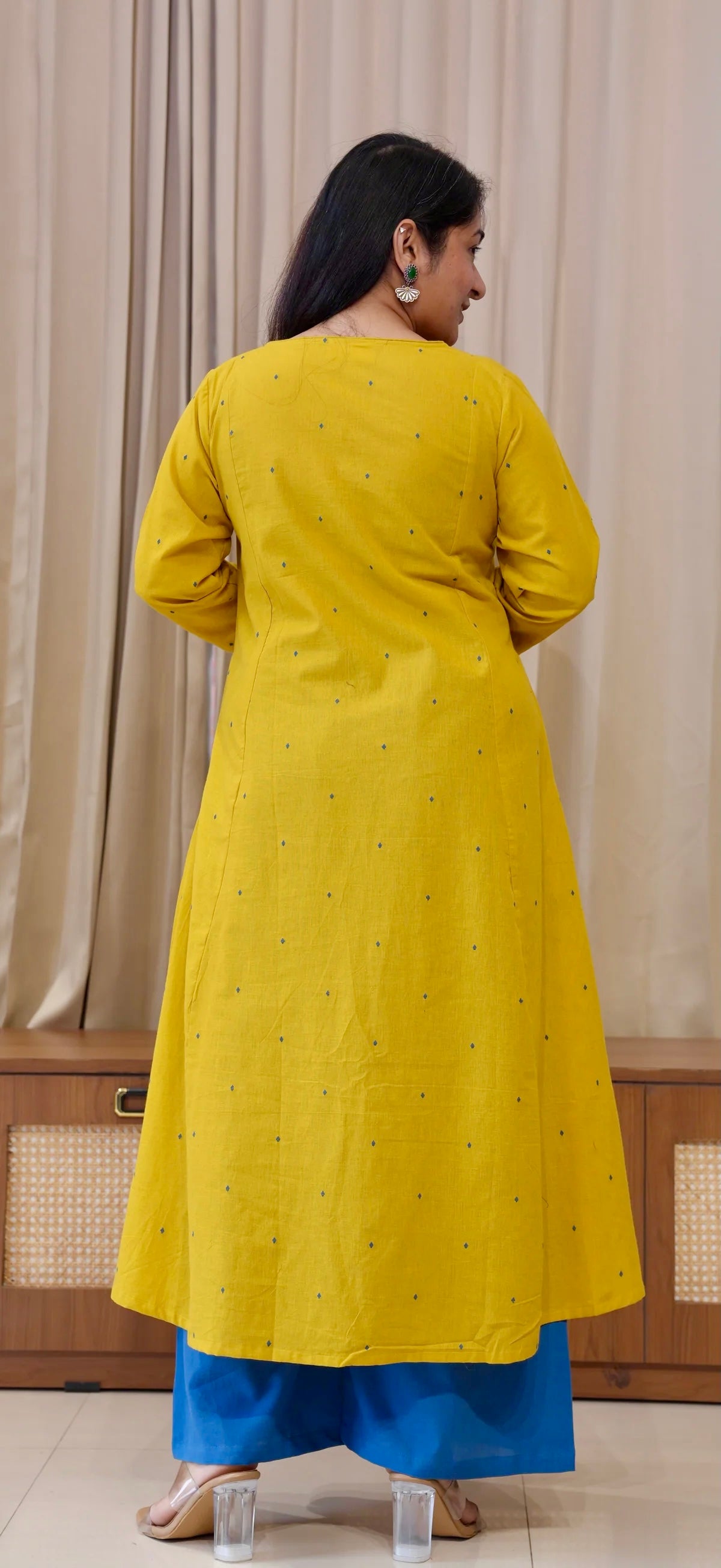 Kritika Handwoven Cotton Kurta - Yellow