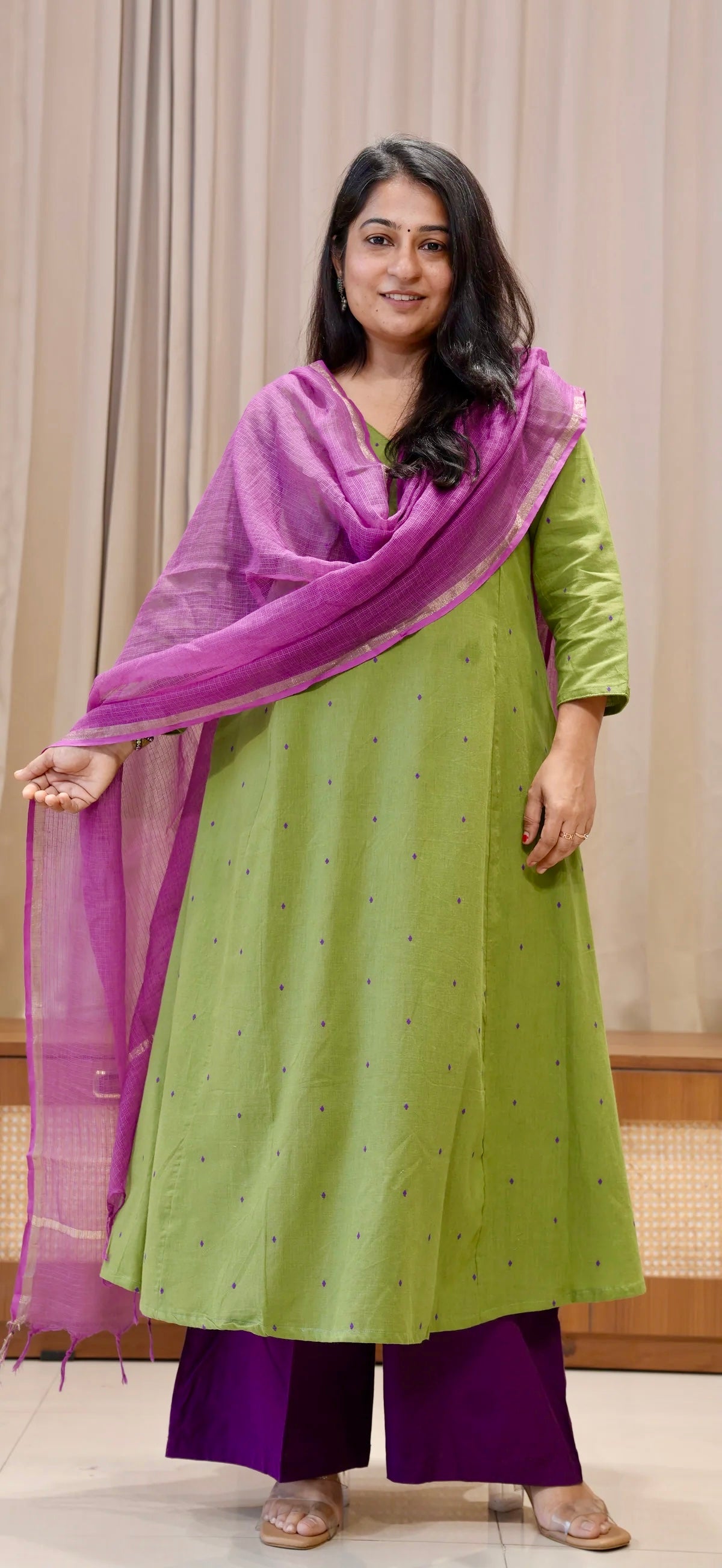 Khushbu Handwoven Cotton Kurta - Cardamom Green