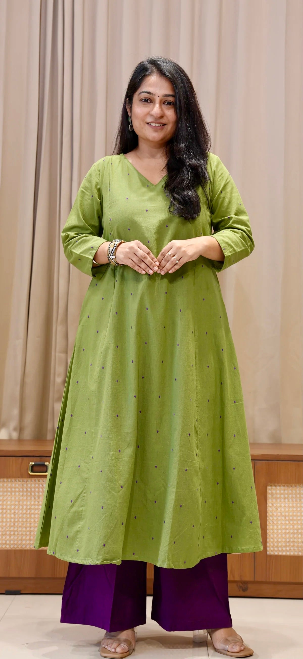 Khushbu Handwoven Cotton Kurta - Cardamom Green
