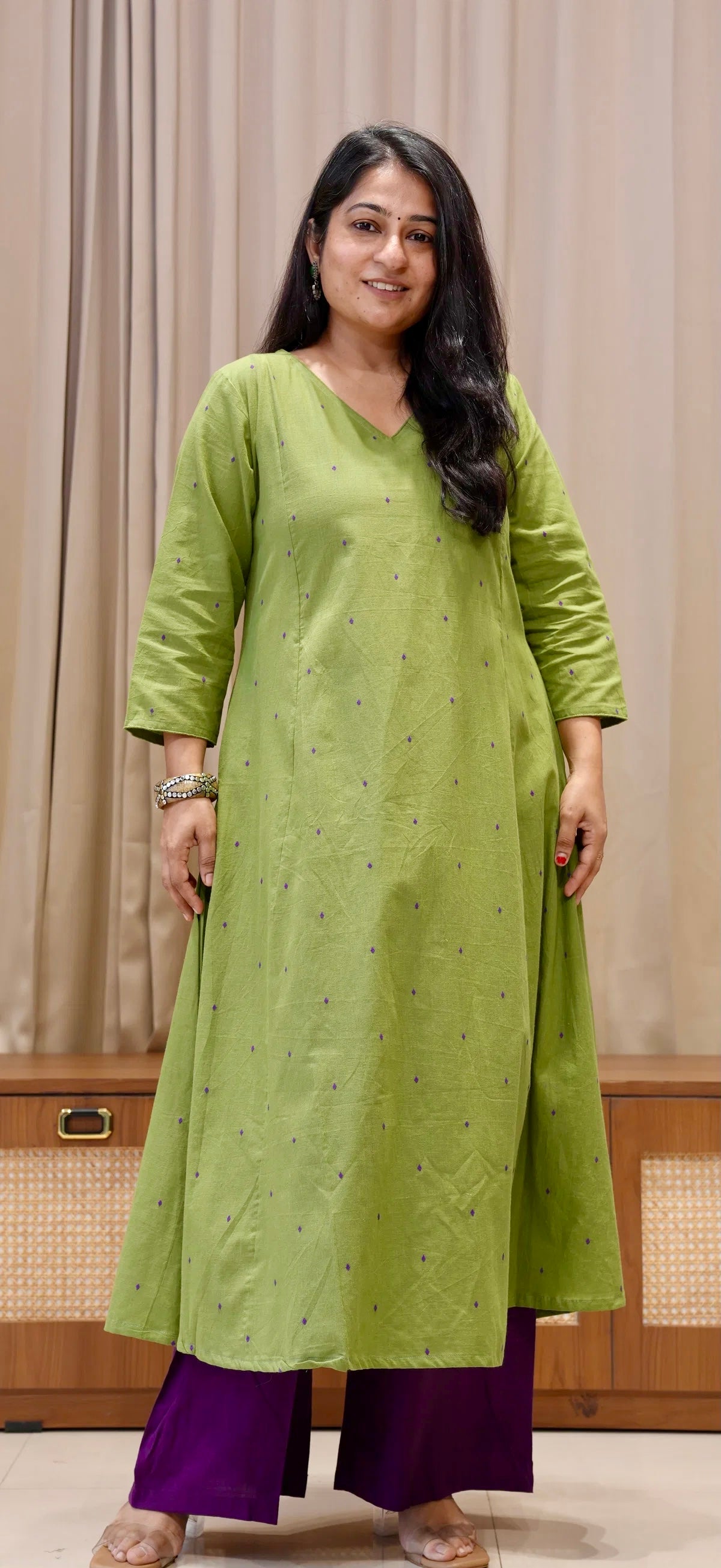 Khushbu Handwoven Cotton Kurta - Cardamom Green