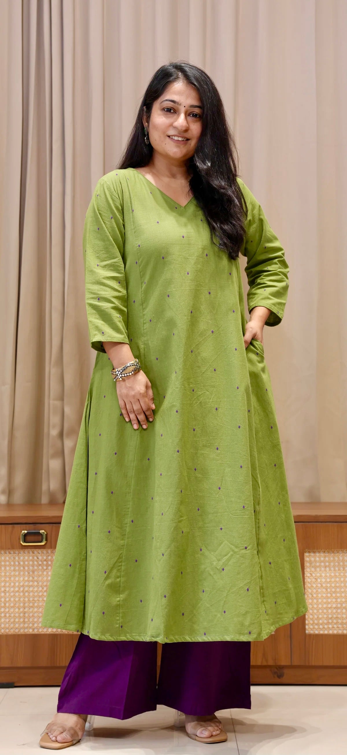 Khushbu Handwoven Cotton Kurta - Cardamom Green