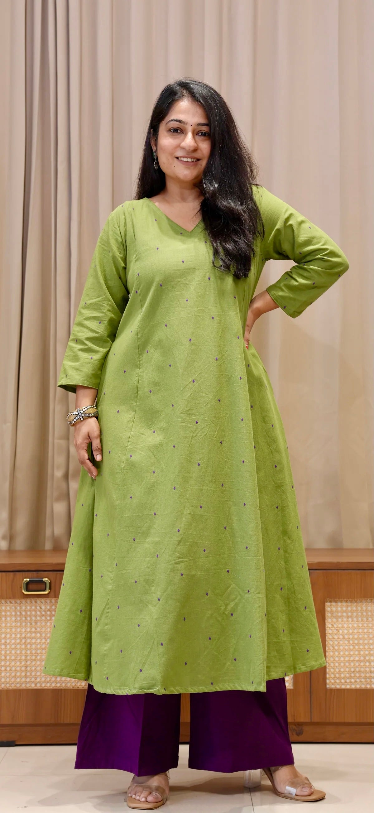Khushbu Handwoven Cotton Kurta - Cardamom Green