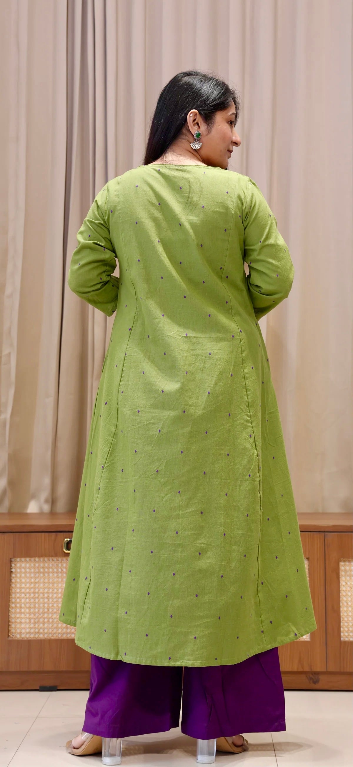 Khushbu Handwoven Cotton Kurta - Cardamom Green