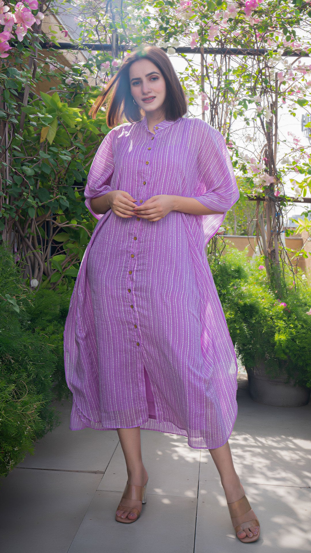 Ella Mul Cotton Kaftan - Lavender