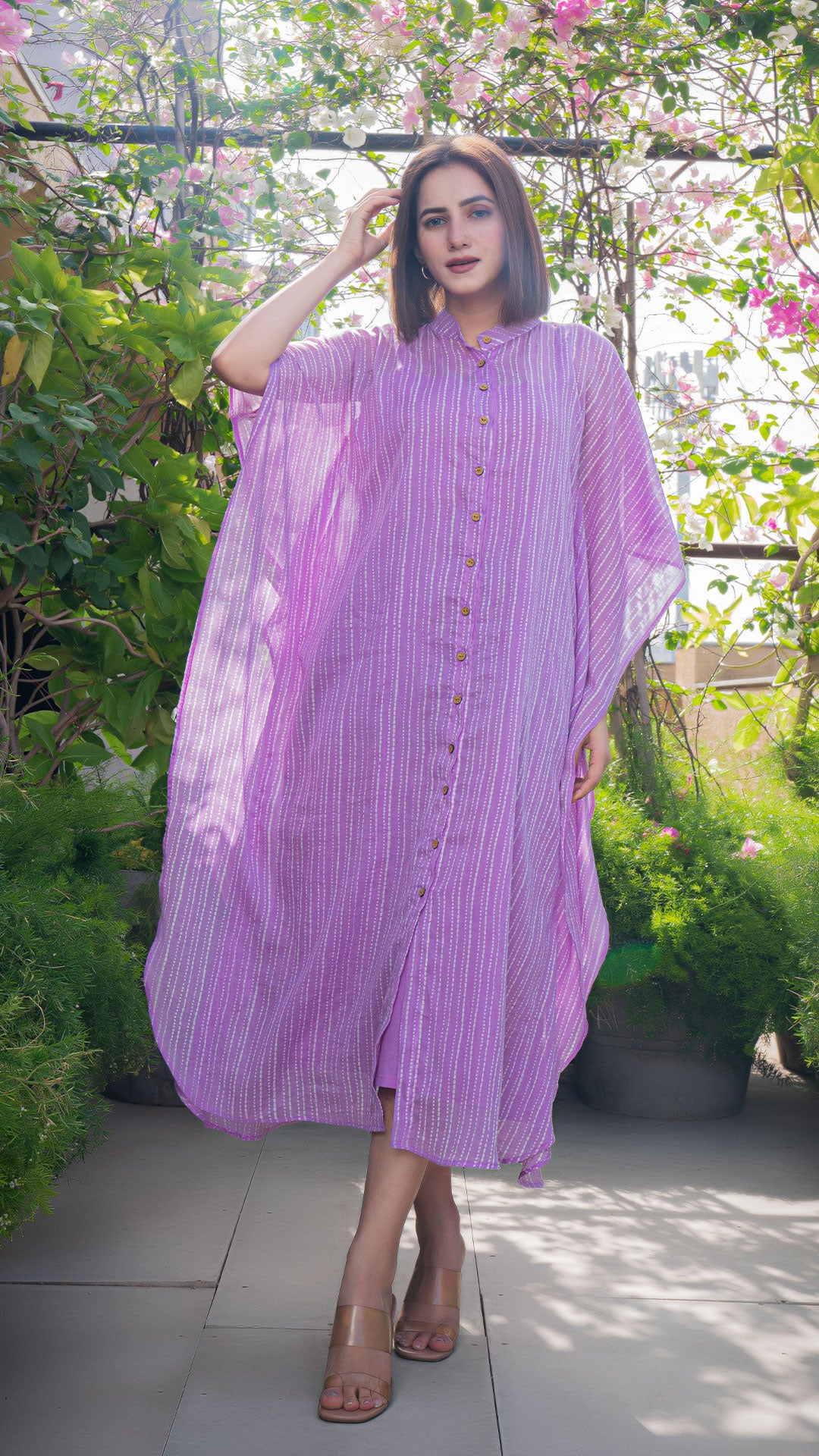 Ella Mul Cotton Kaftan - Lavender