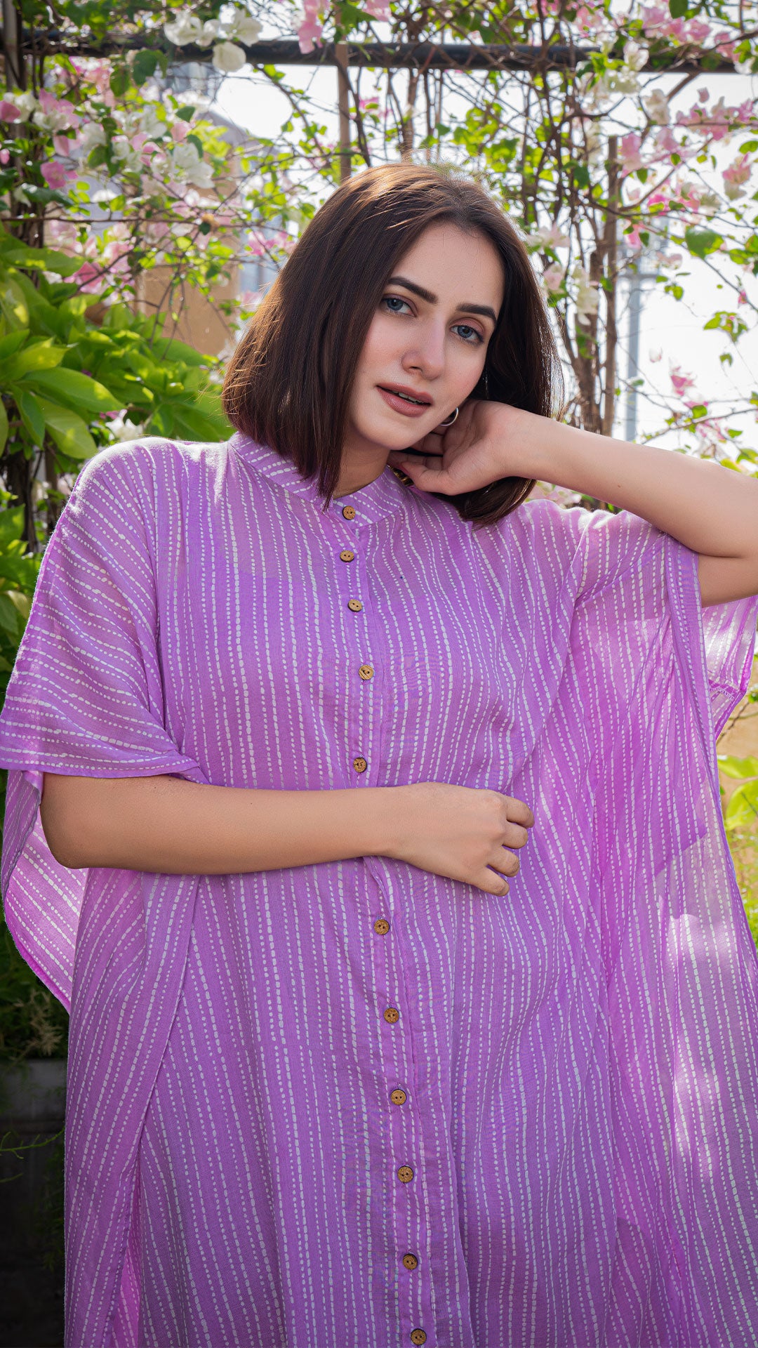 Ella Mul Cotton Kaftan - Lavender