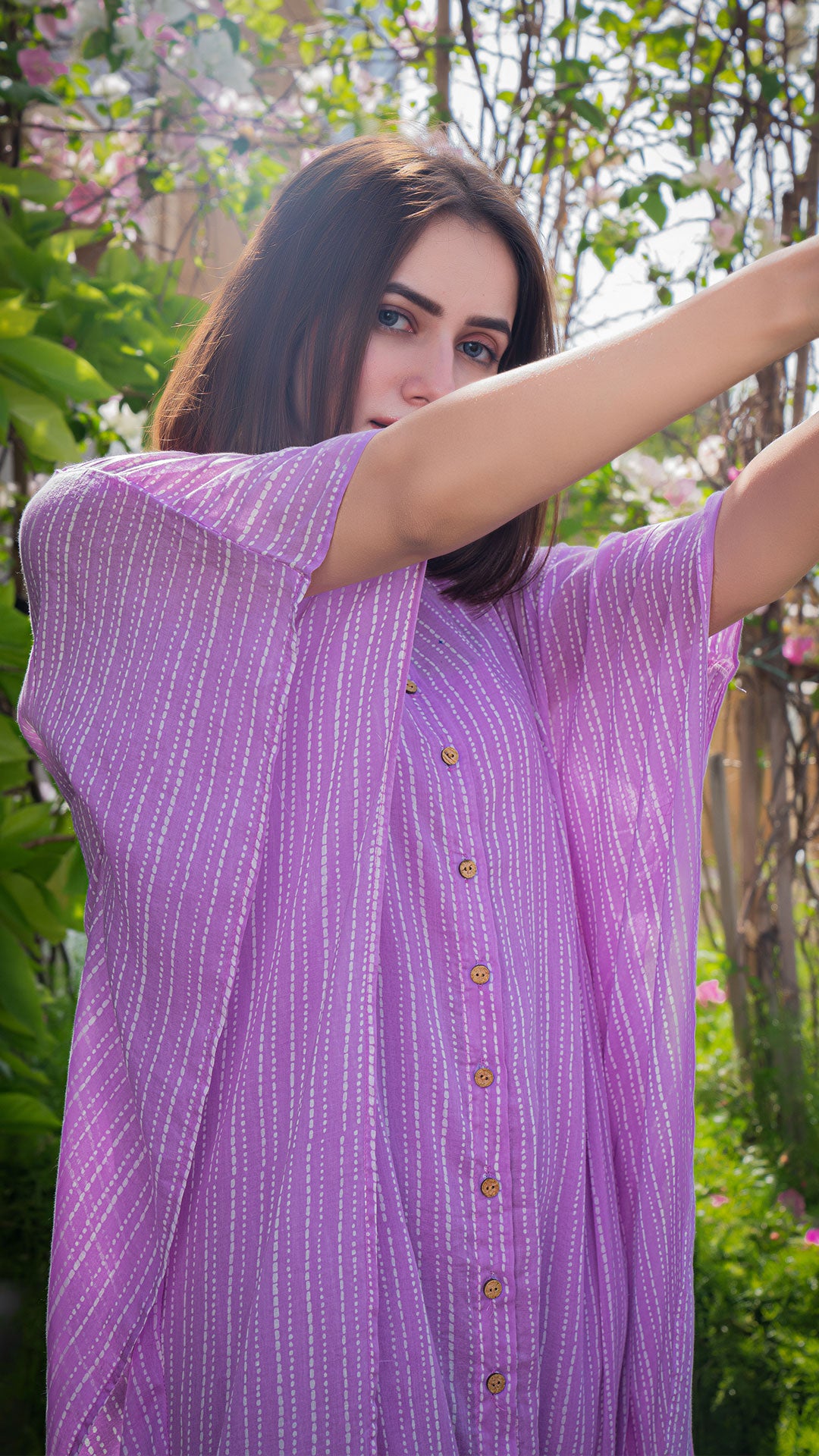 Ella Mul Cotton Kaftan - Lavender