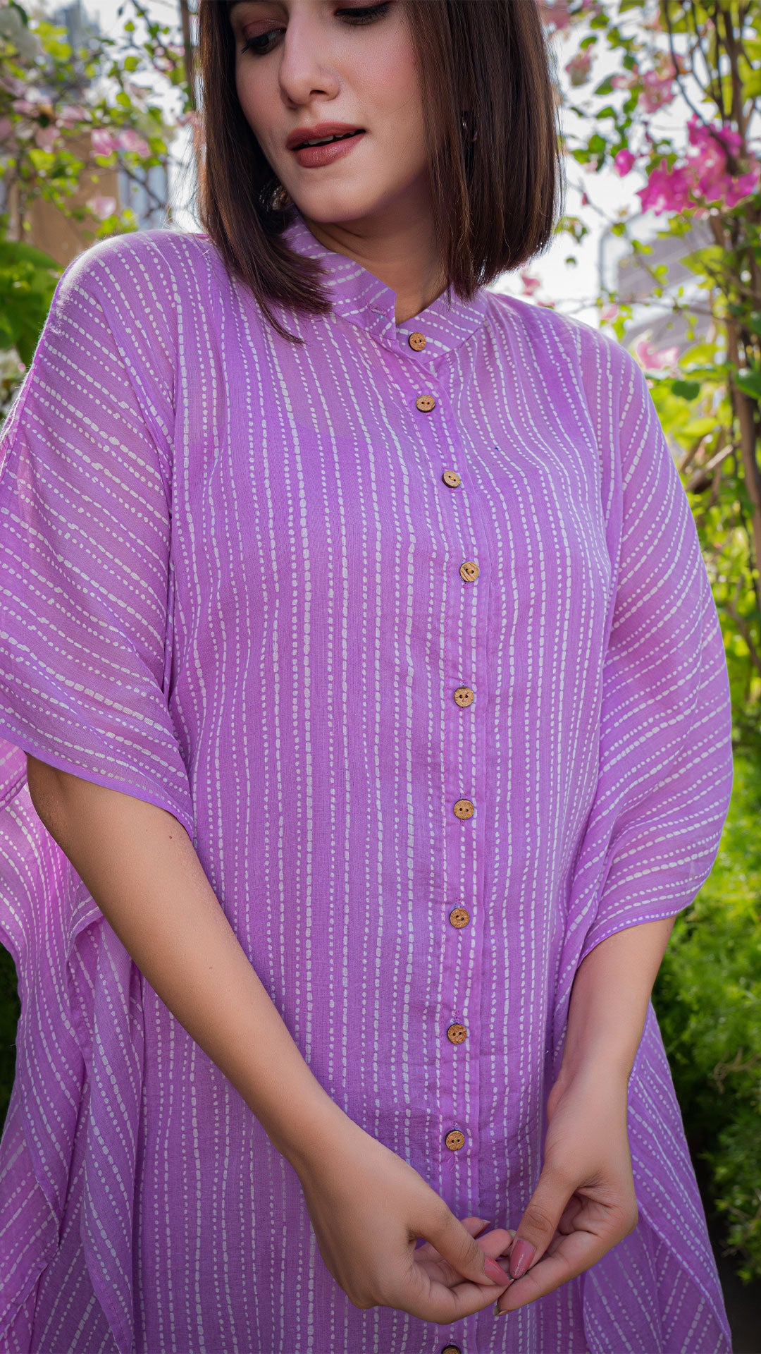 Ella Mul Cotton Kaftan - Lavender