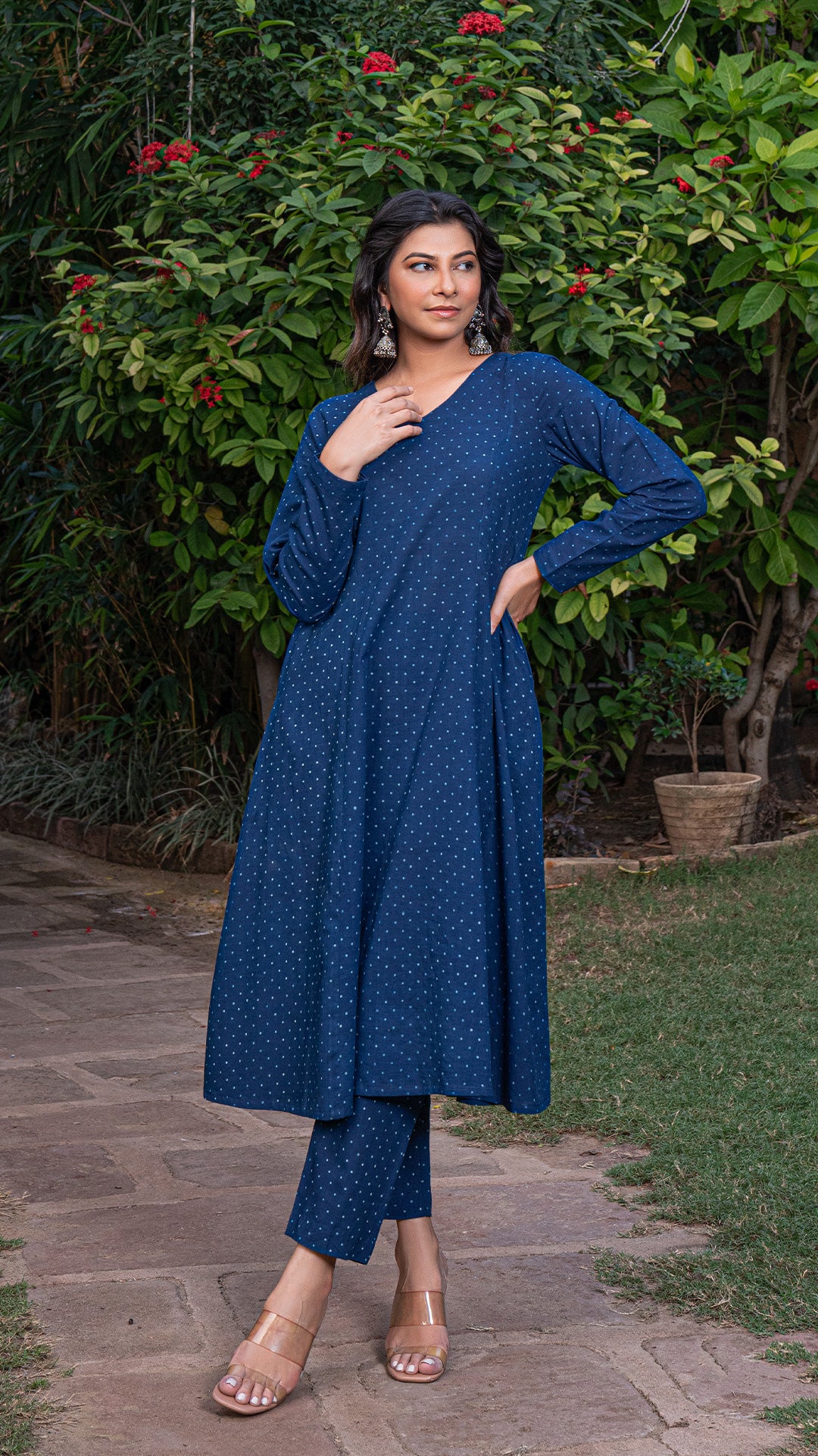 Aaisha Dabu Rai Dana Kali Kurta In Cotton