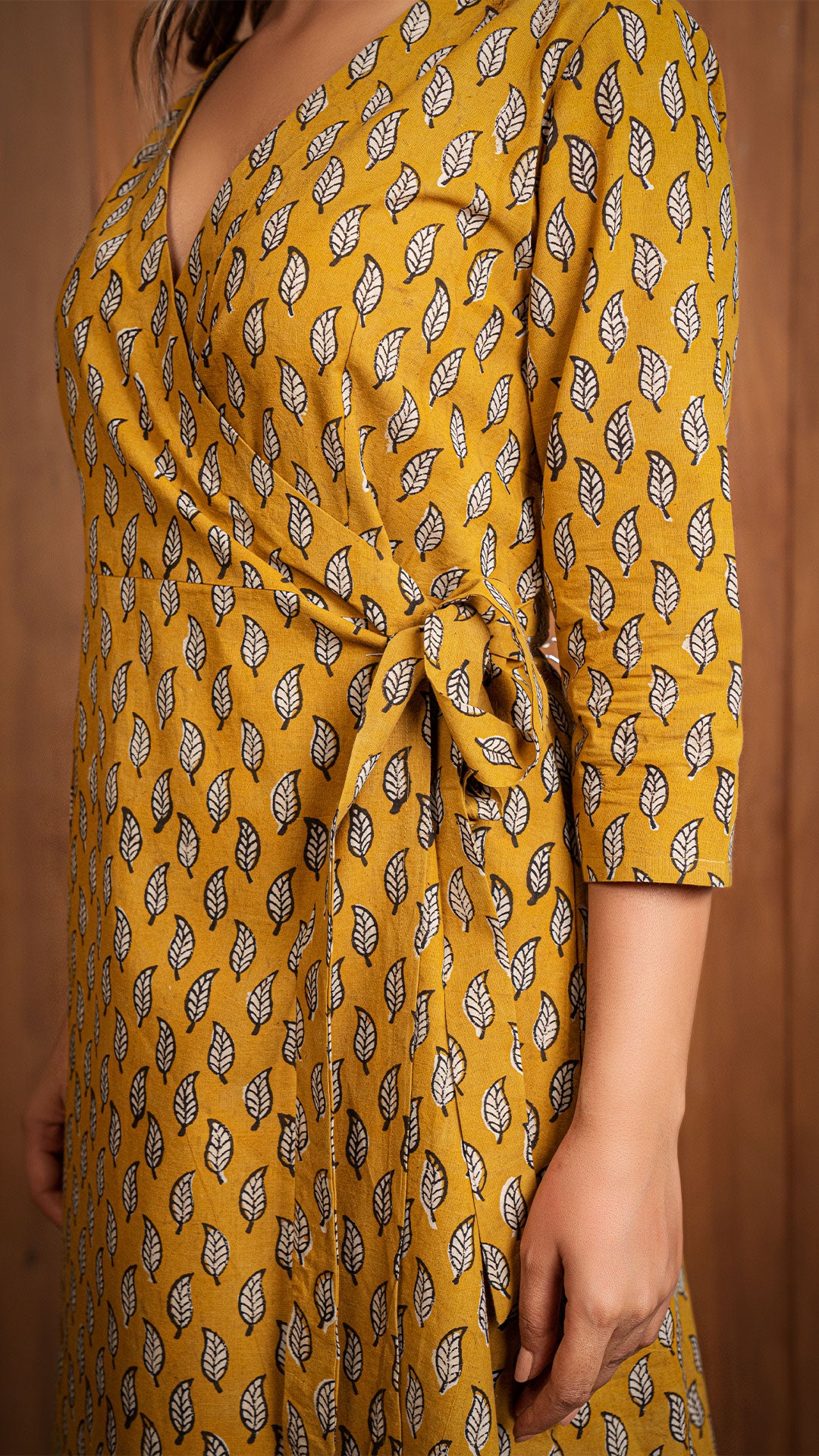 Krisha Wrap Dress - Mustard